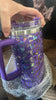 Leopard design engraved stainless steel insulated tumbler with lid and straw