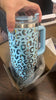 Leopard design engraved stainless steel insulated tumbler with lid and straw
