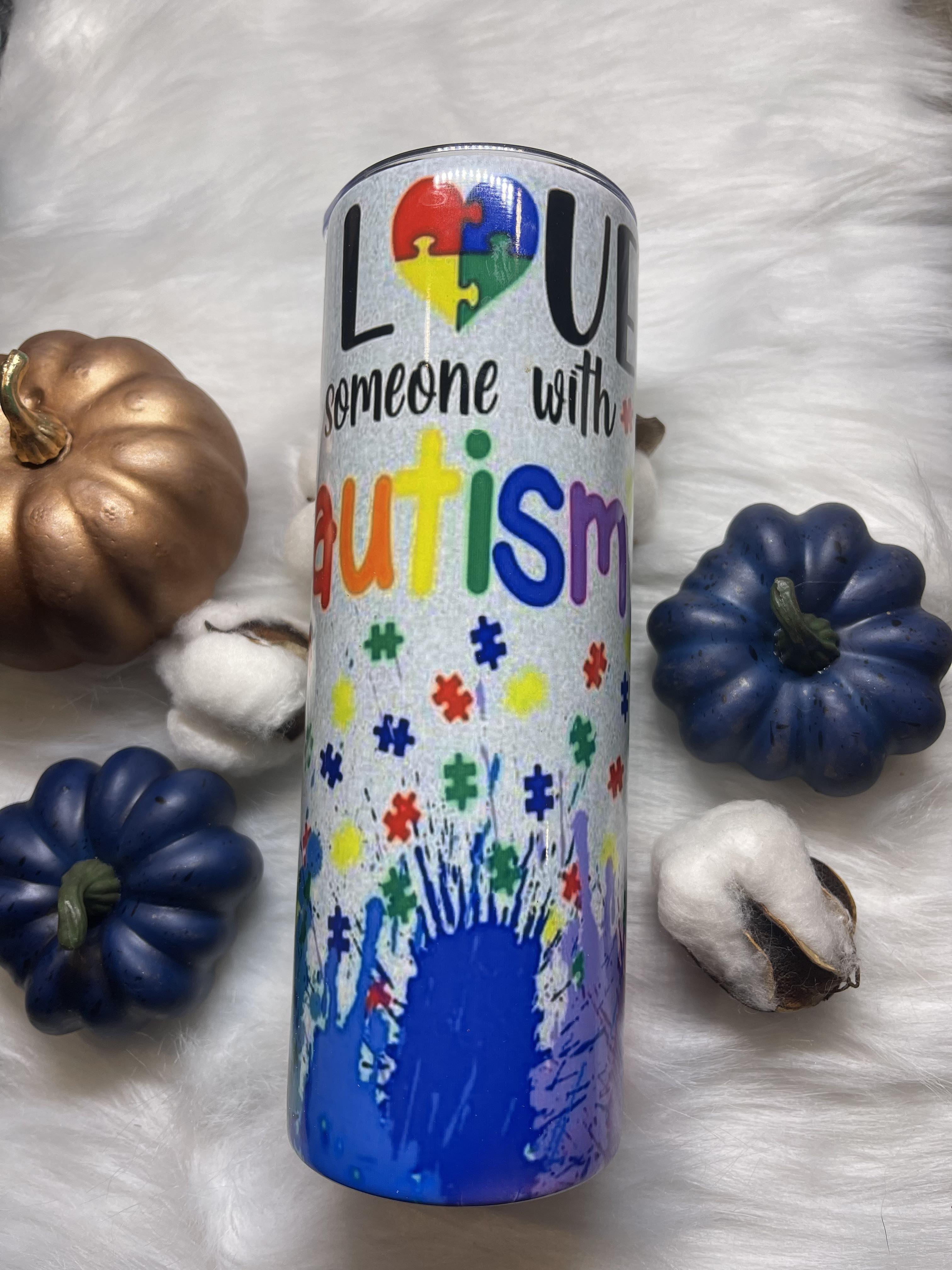 Autism stainless steel, straight tumbler, multiple sizes