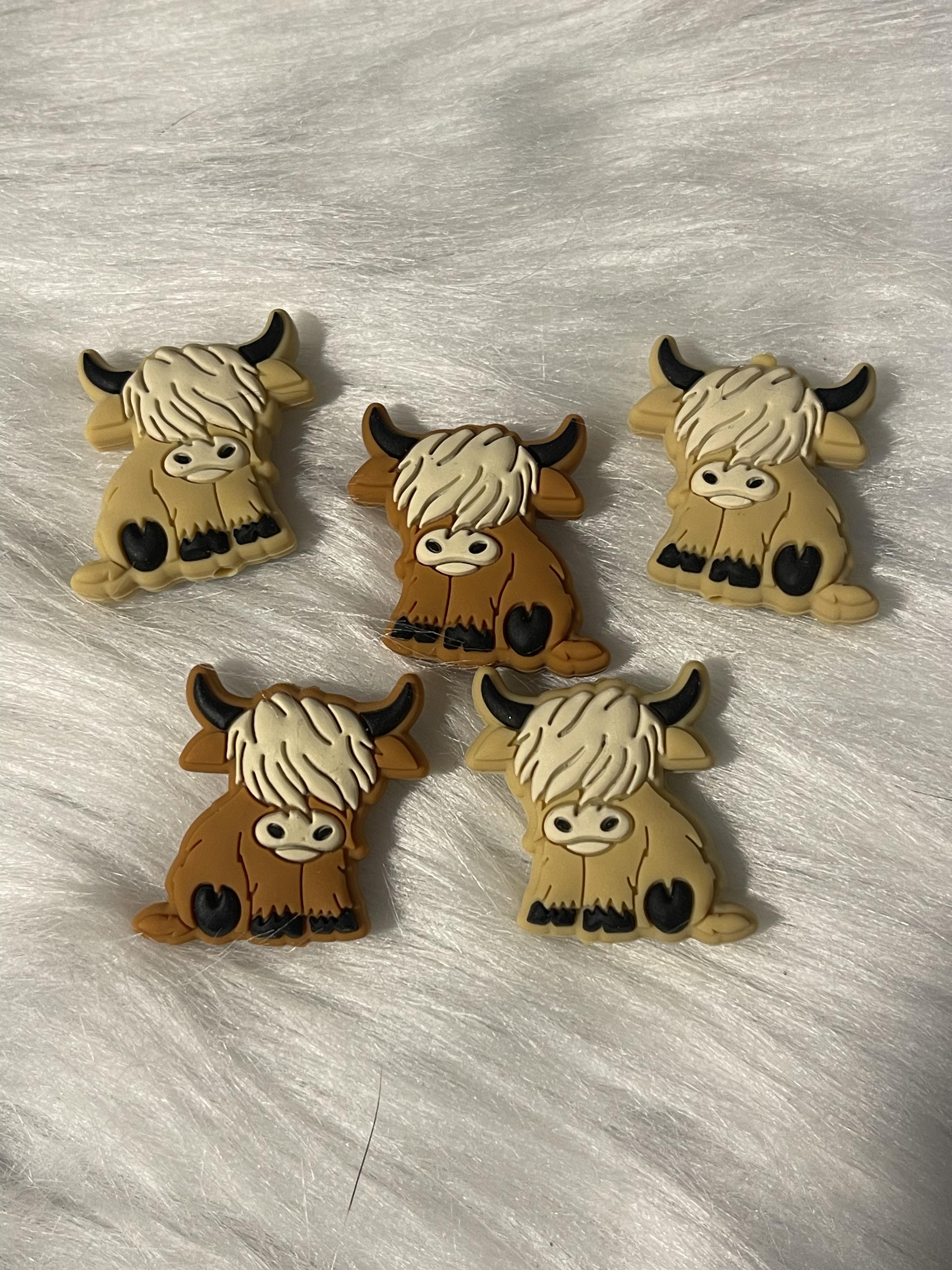 Highland cow silicone focal for beadable items