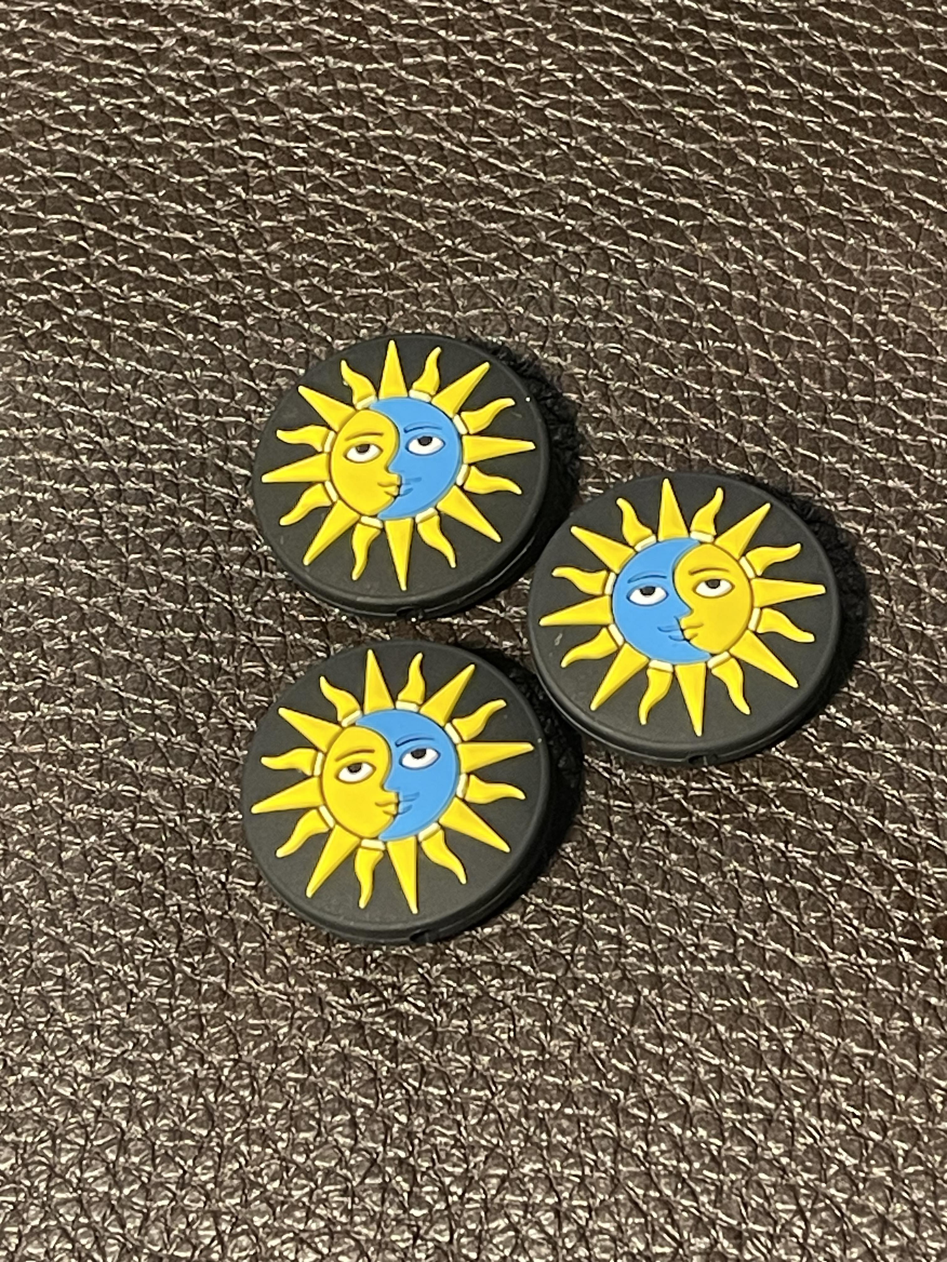 Sun and moon silicone focal for beadable items