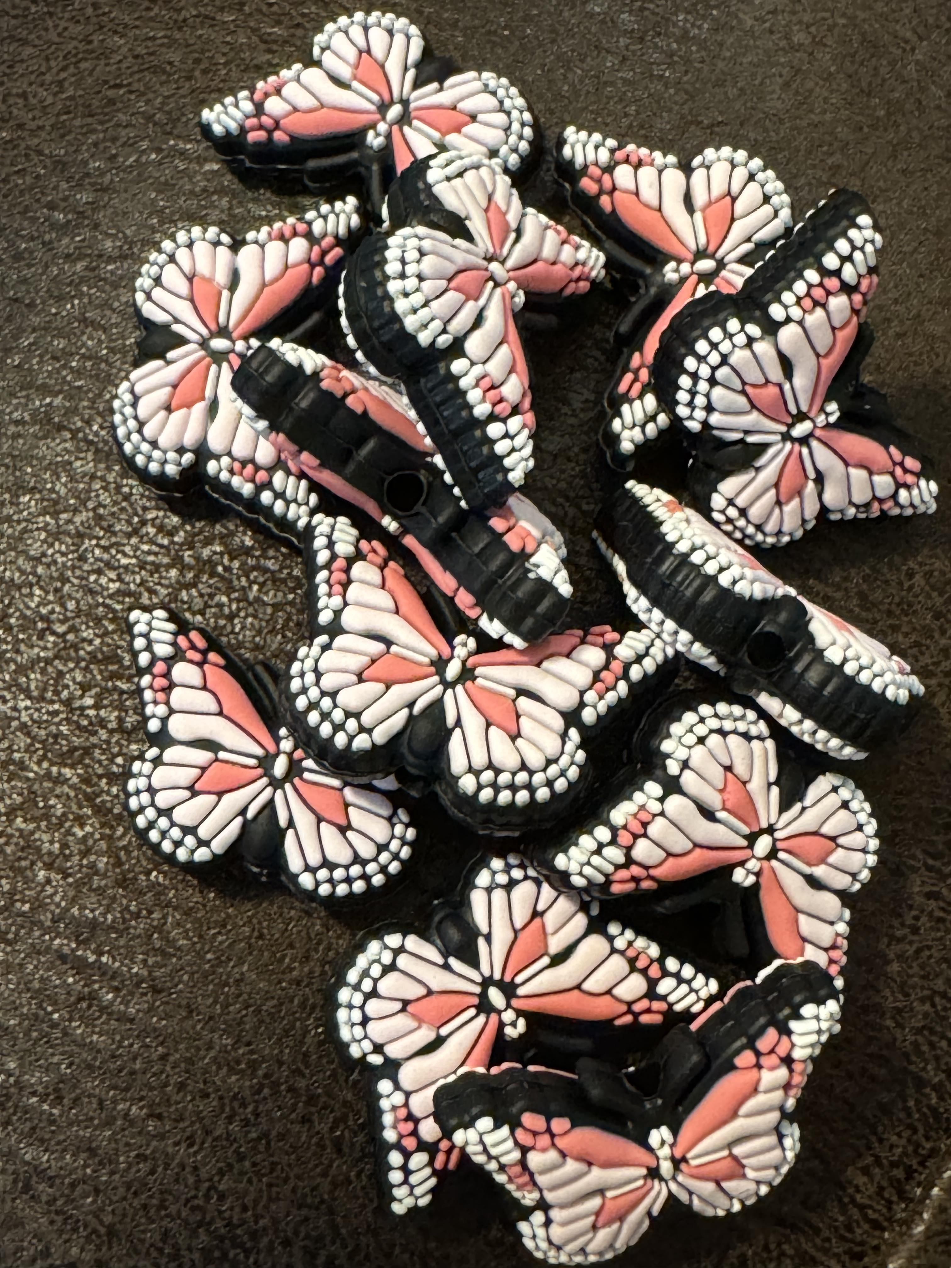 Butterfly silicone focal, for beadable items like pens