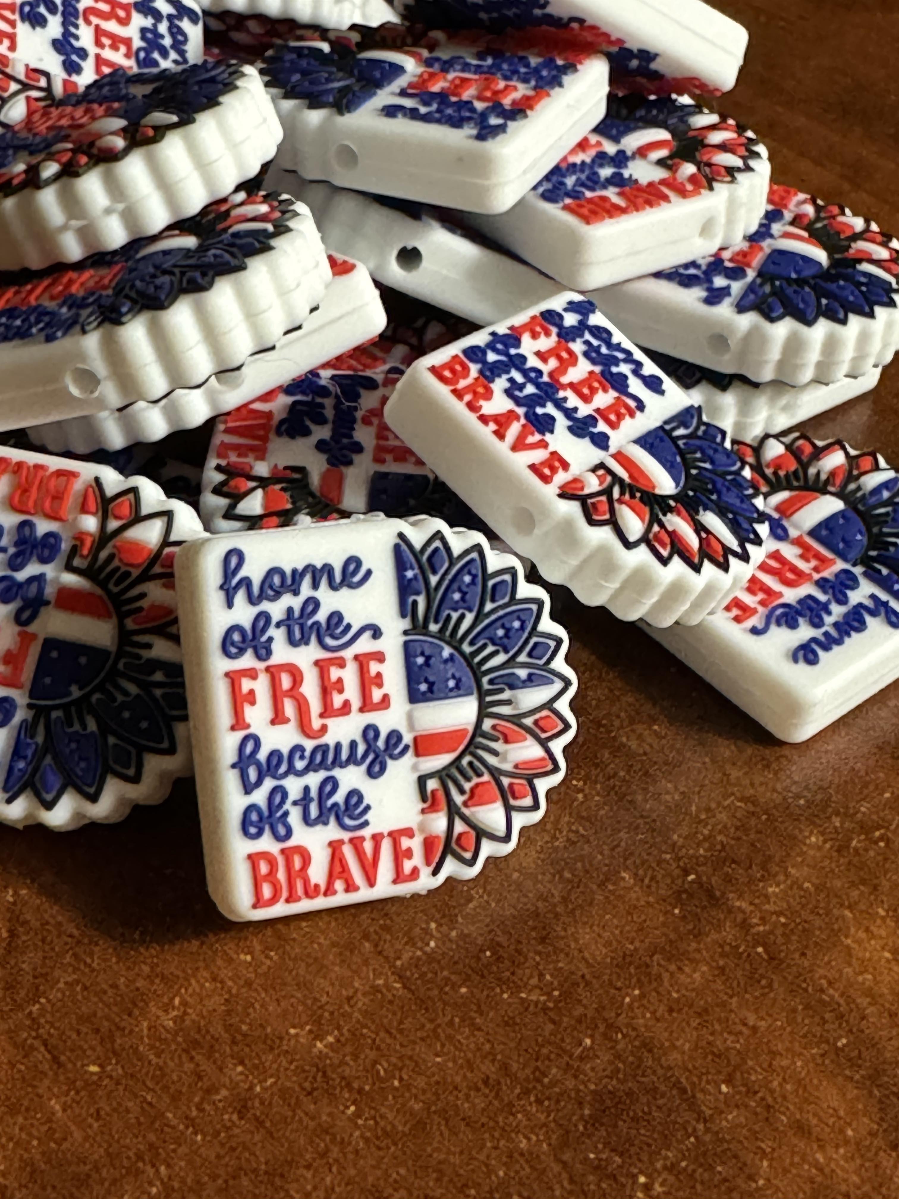 Home of the free because of the brave silicone focal, for beadable items like pens