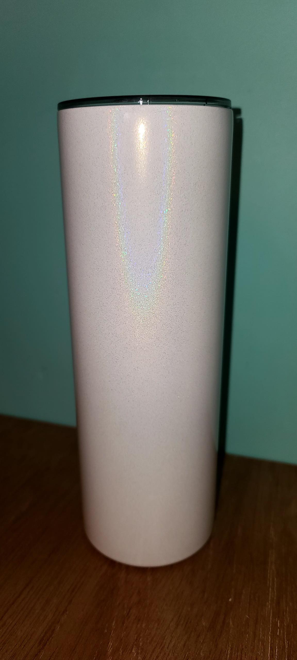 White shimmer 30 oz tumbler, double walled for sublimation, or vinyl, double walled