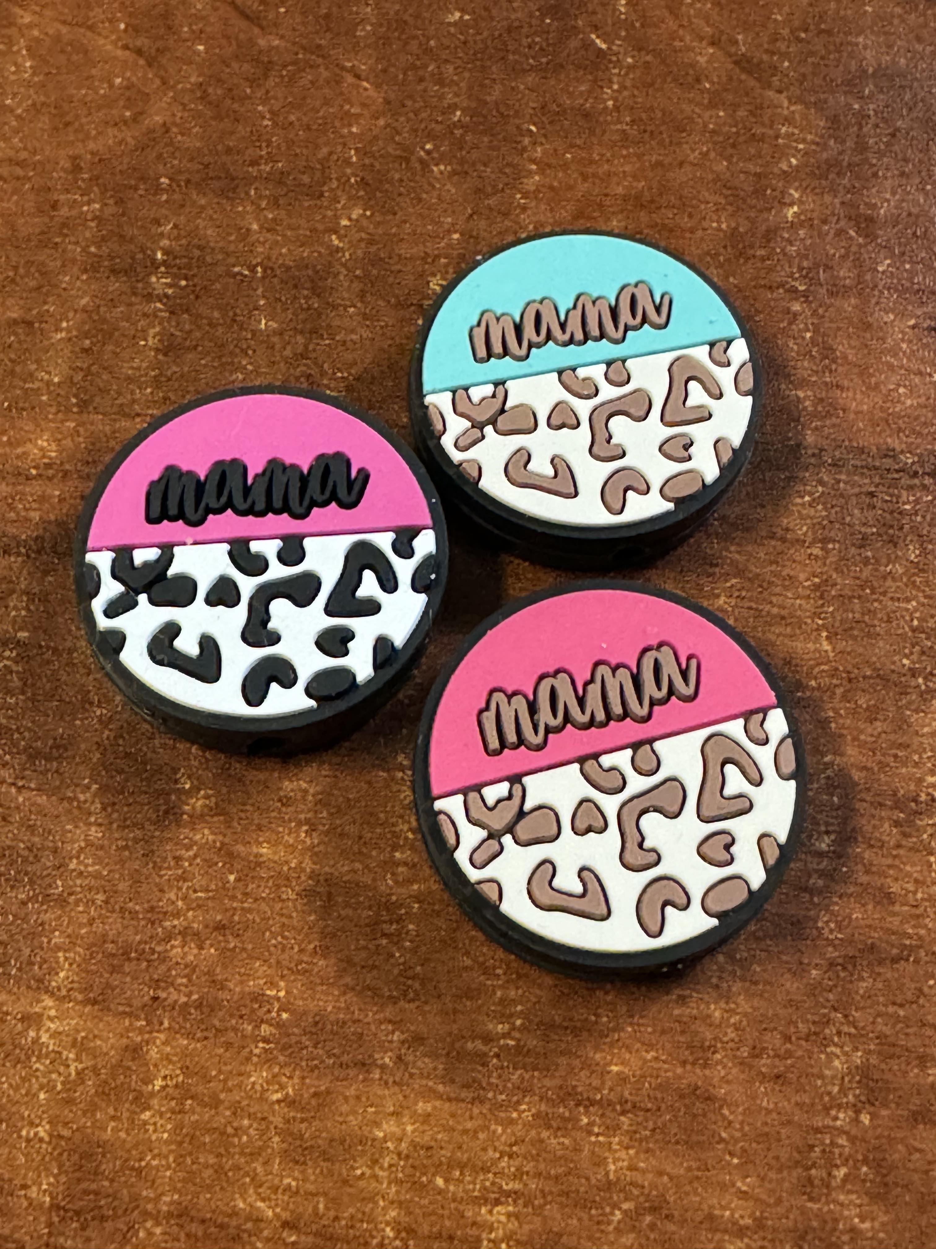 Mama leopard silicone focal, for beadable items like pens