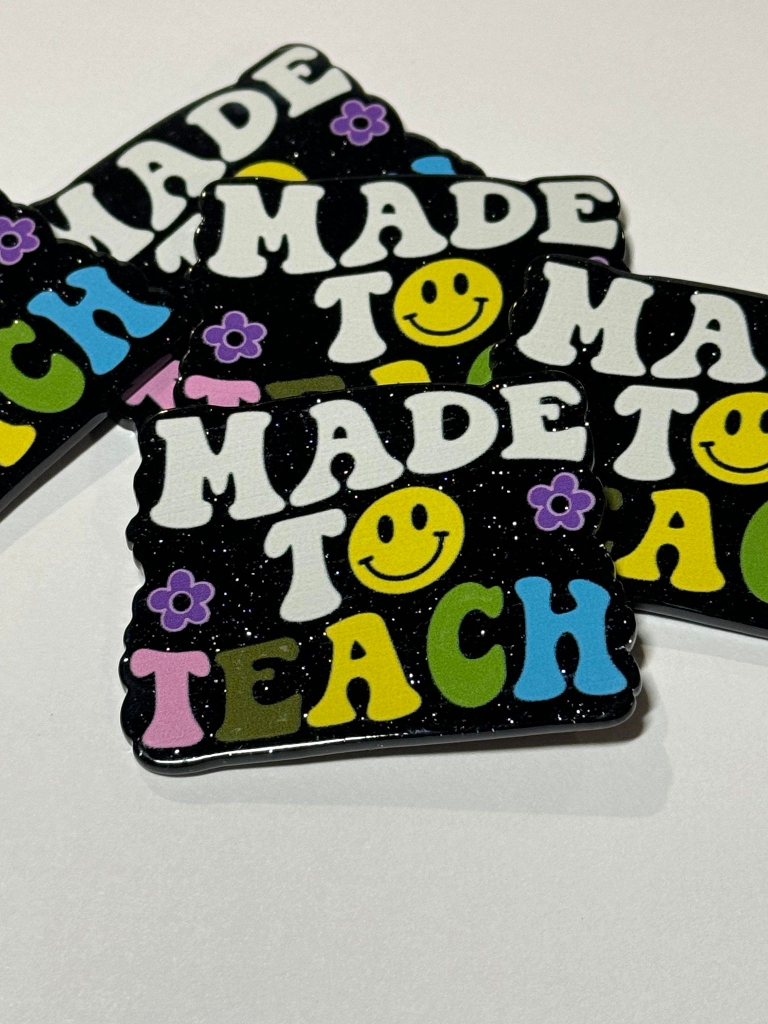 Made to teach flatback acrylic piece, for badges, pens, earrings etc