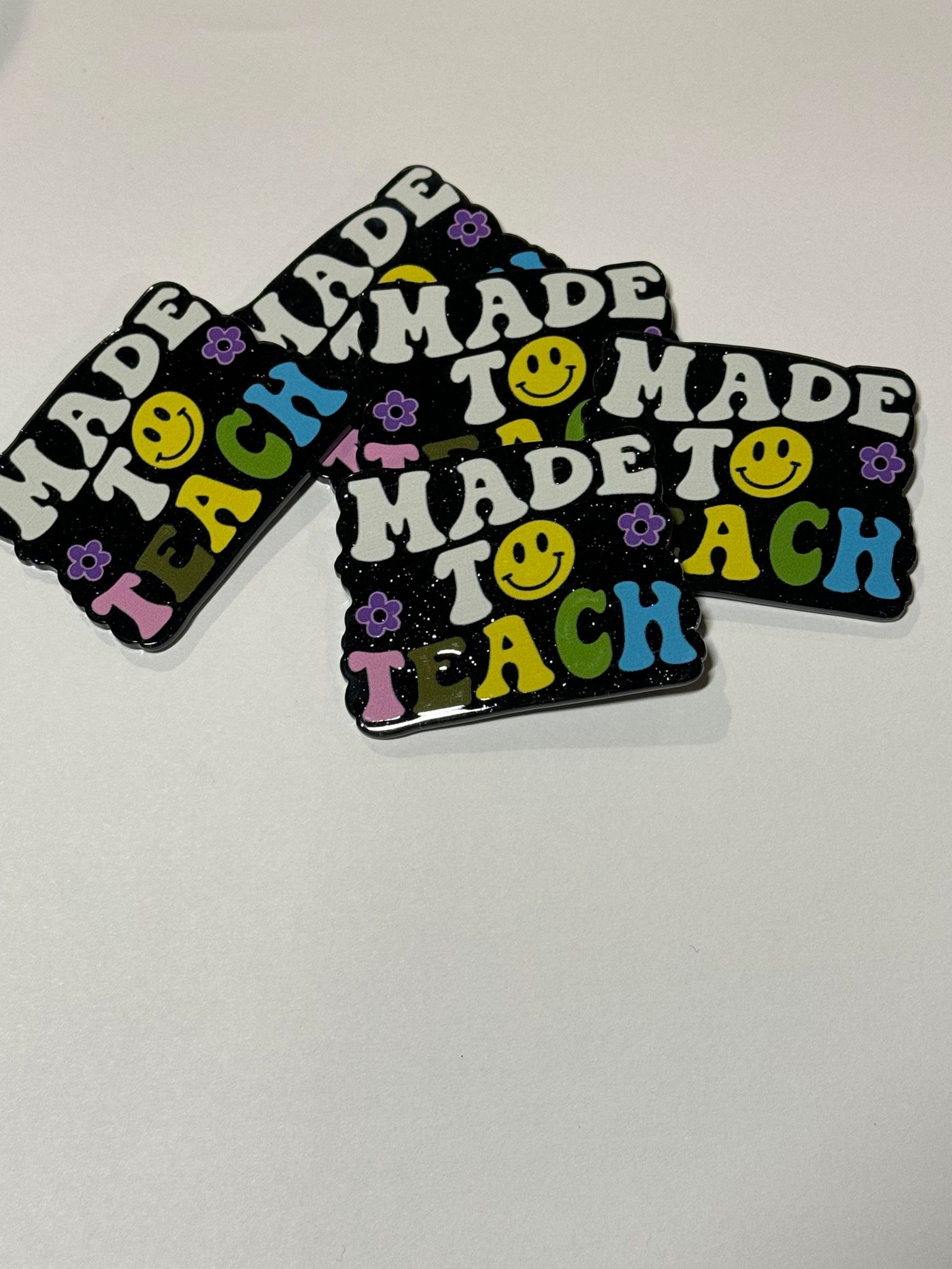 Made to teach flatback acrylic piece, for badges, pens, earrings etc