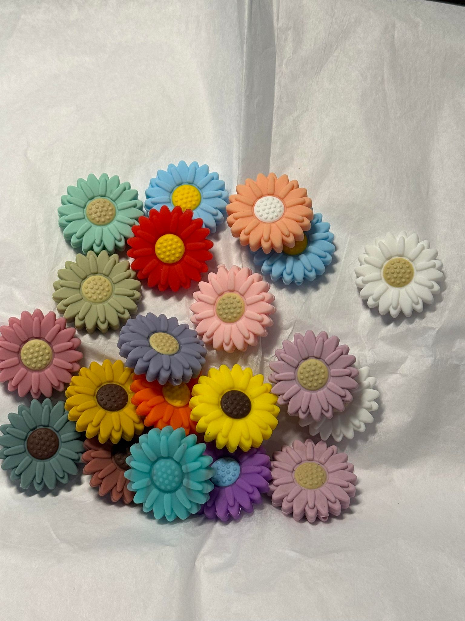 Daisies silicone focal for beadable items