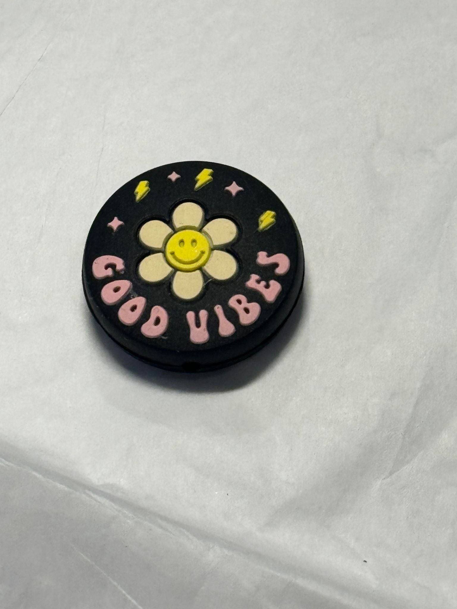 Good vibes flower silicone focal for beadable items