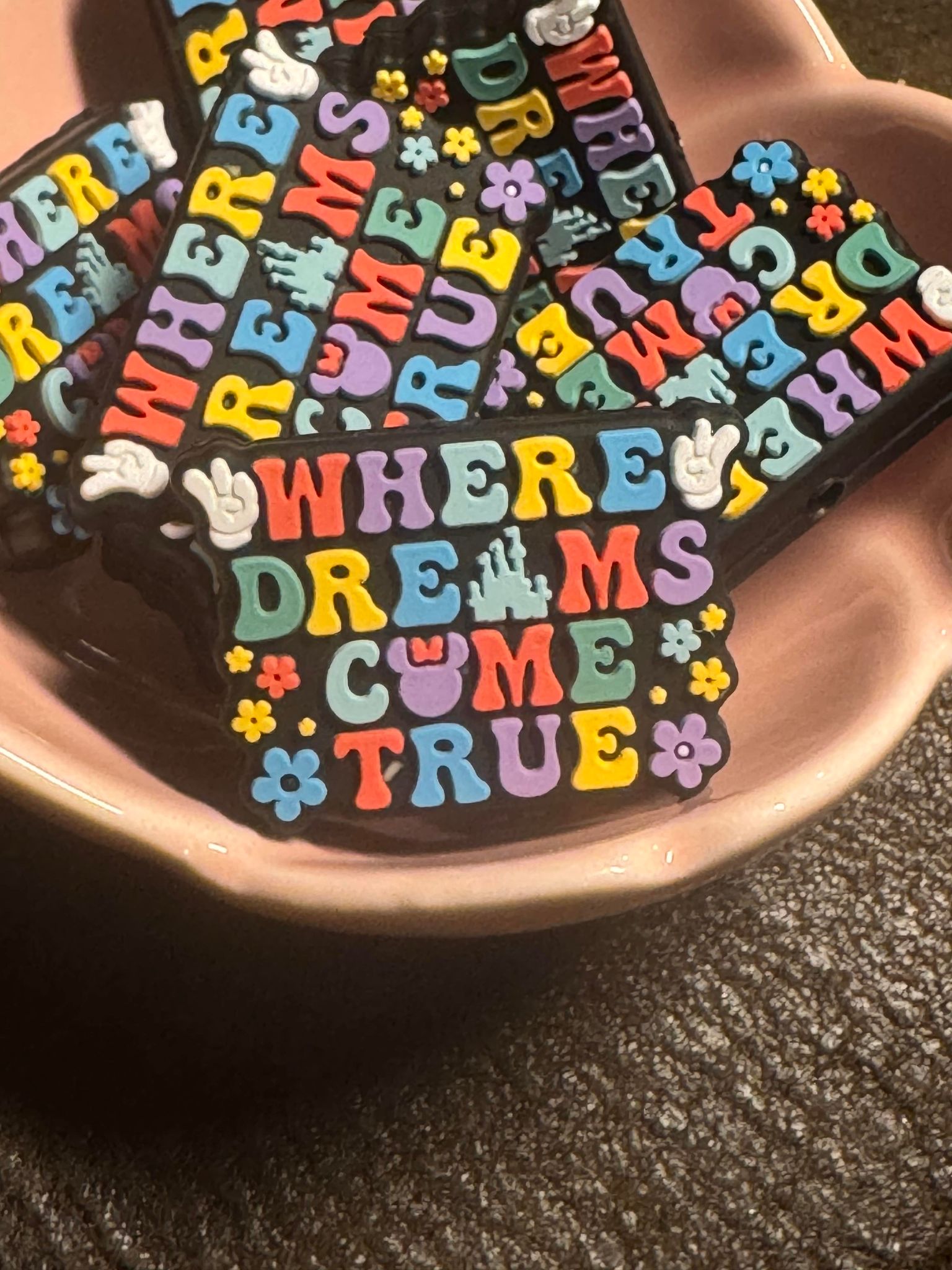 Where dreams come true silicone focal, for beadable items like pens