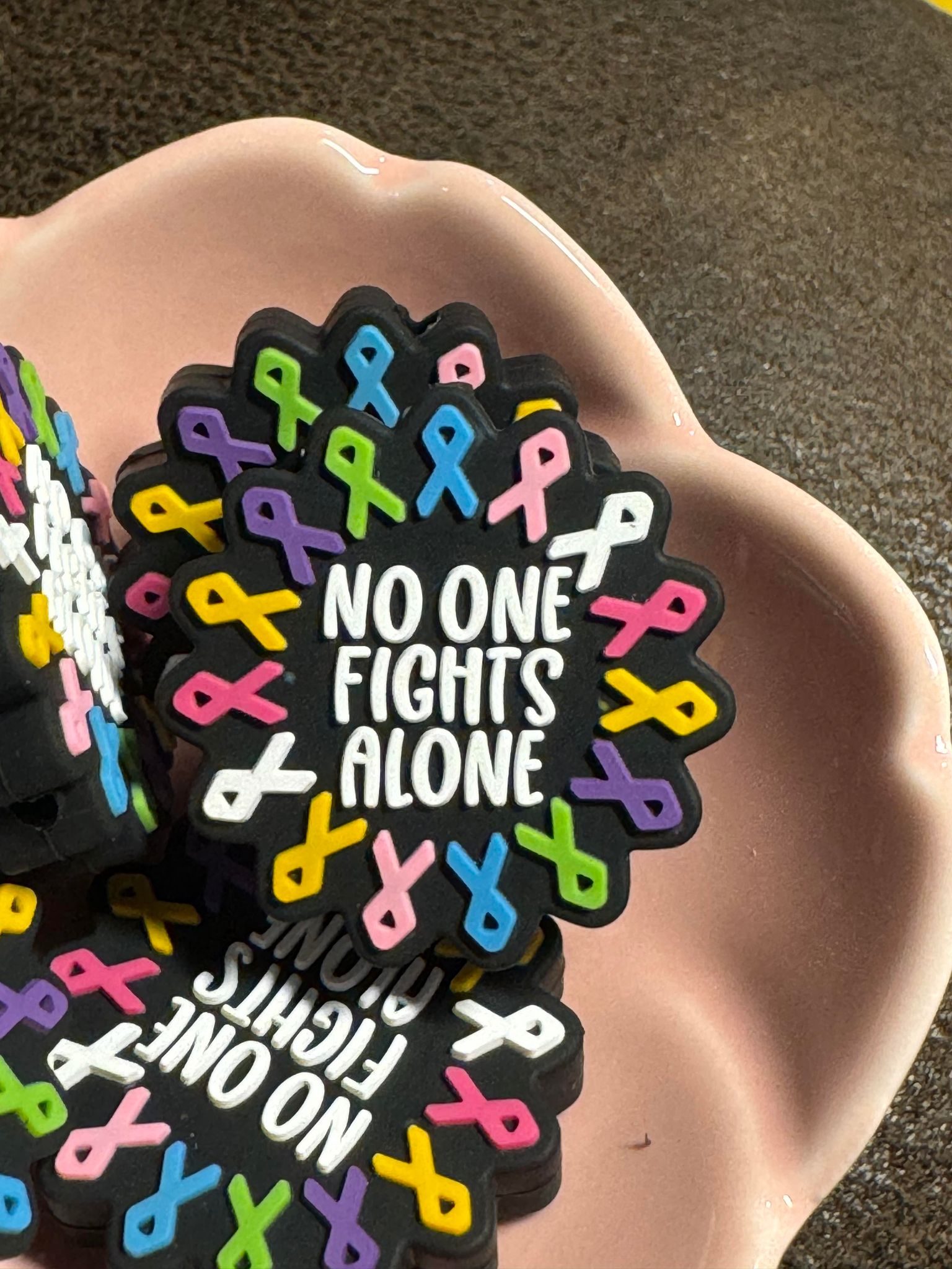 No one fights alone silicone focal, for beadable items like pens