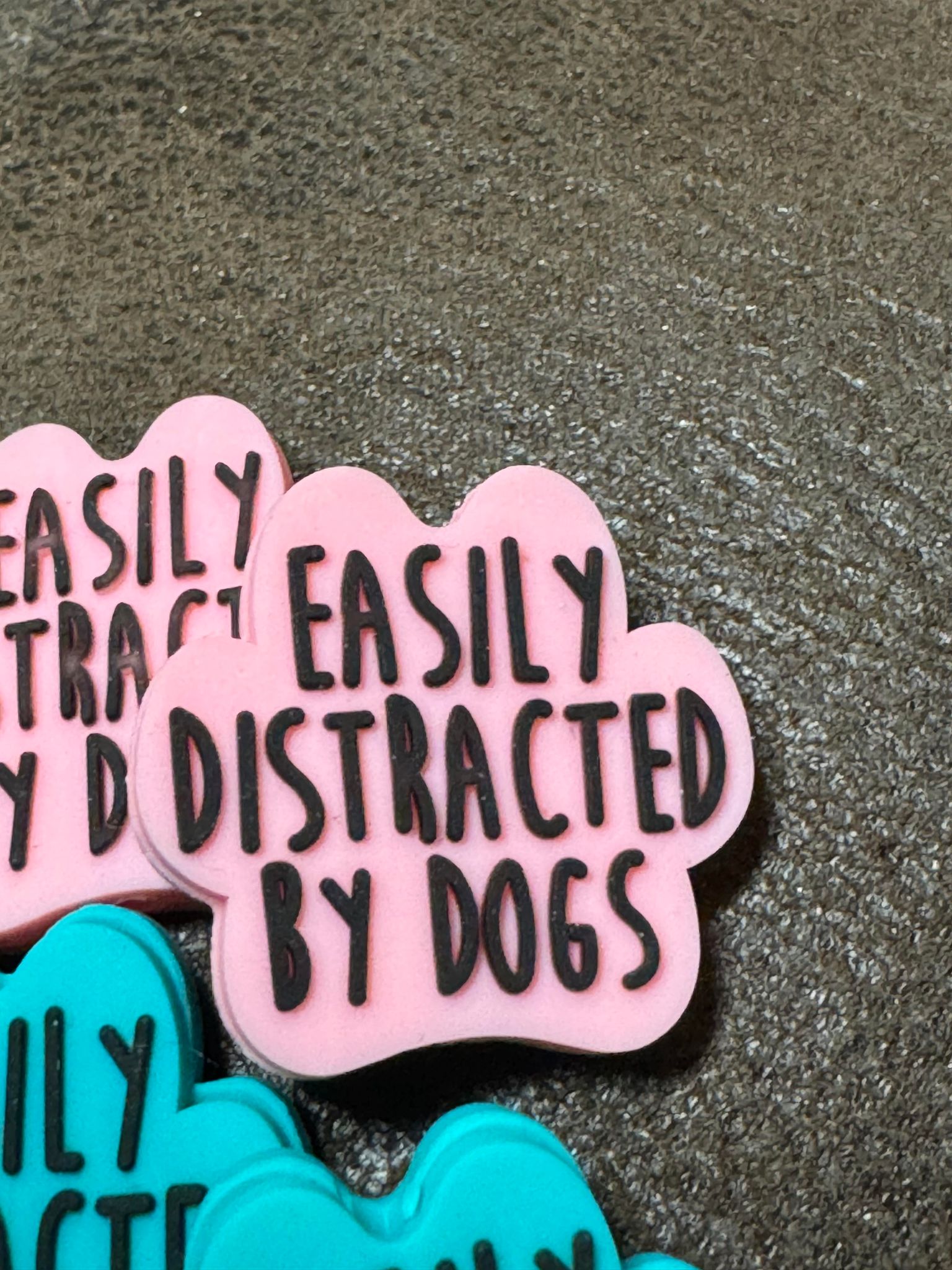 Easily distracted by dogs silicone focal, for beadable items like pens