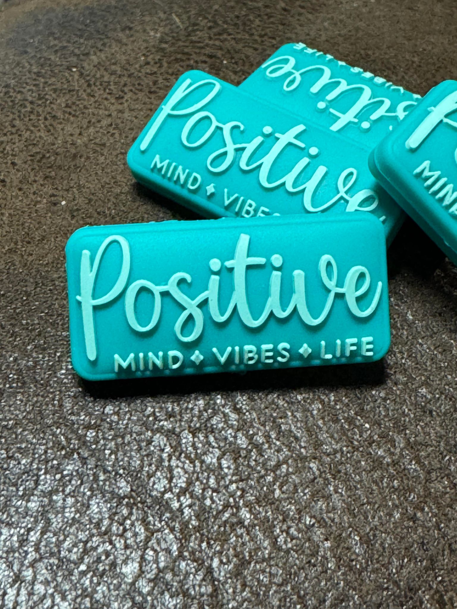 Positive vibes silicone focal, for beadable items like pens