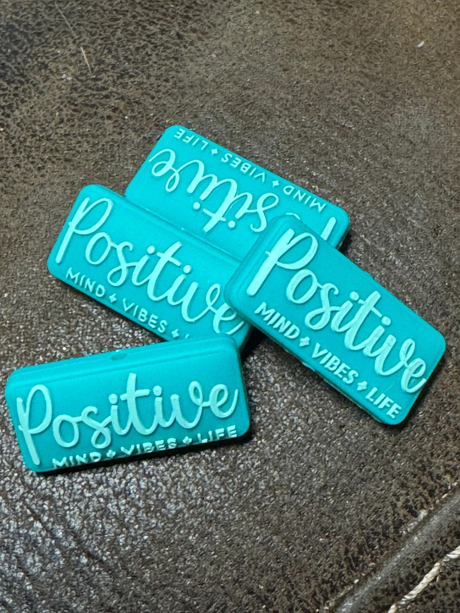 Positive vibes silicone focal, for beadable items like pens