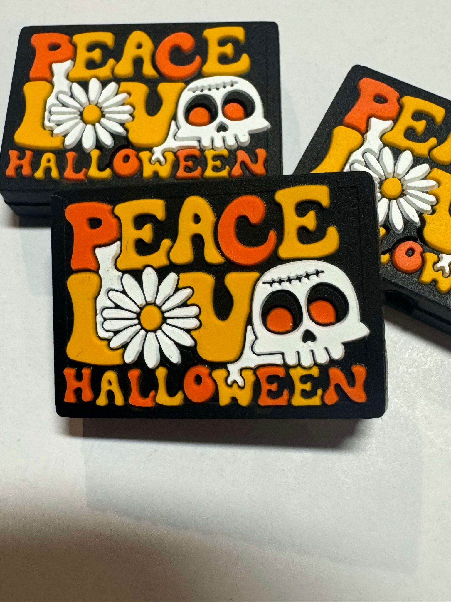 Peace love halloween silicone focal, for beadable items like pens