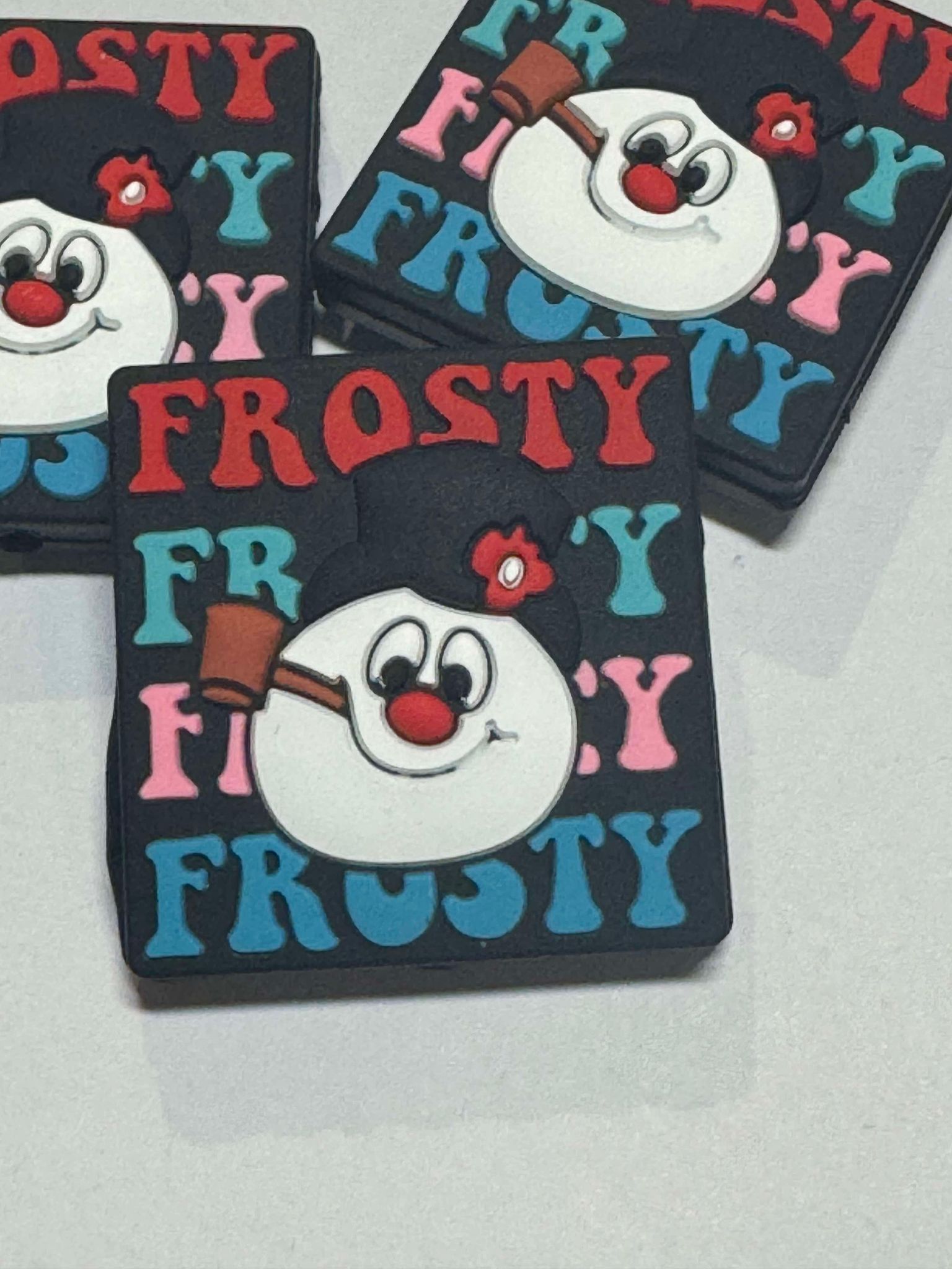 Frosty silicone focal, for beadable items like pens