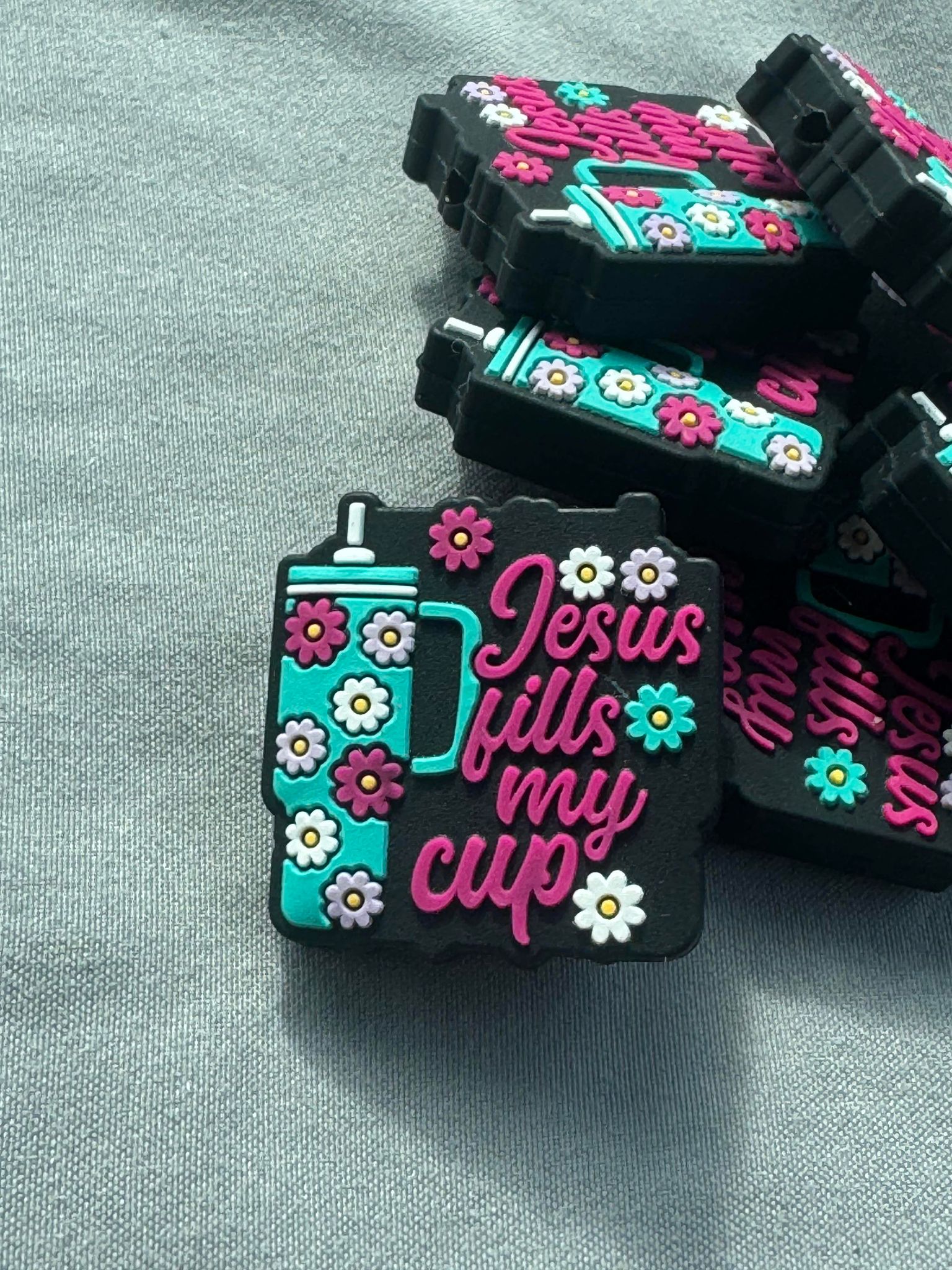 Jesus fills my cup silicone focal for beadable items