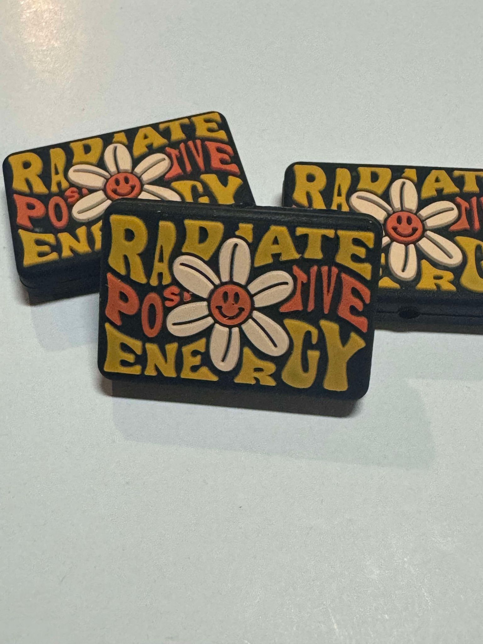 Radiate positive energy silicone focal, for beadable items like pens