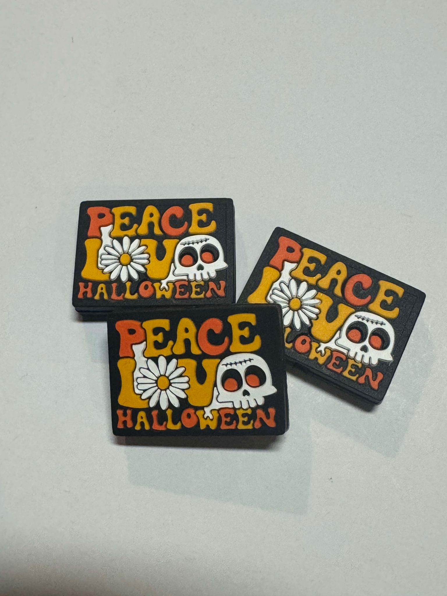 Peace love halloween silicone focal, for beadable items like pens