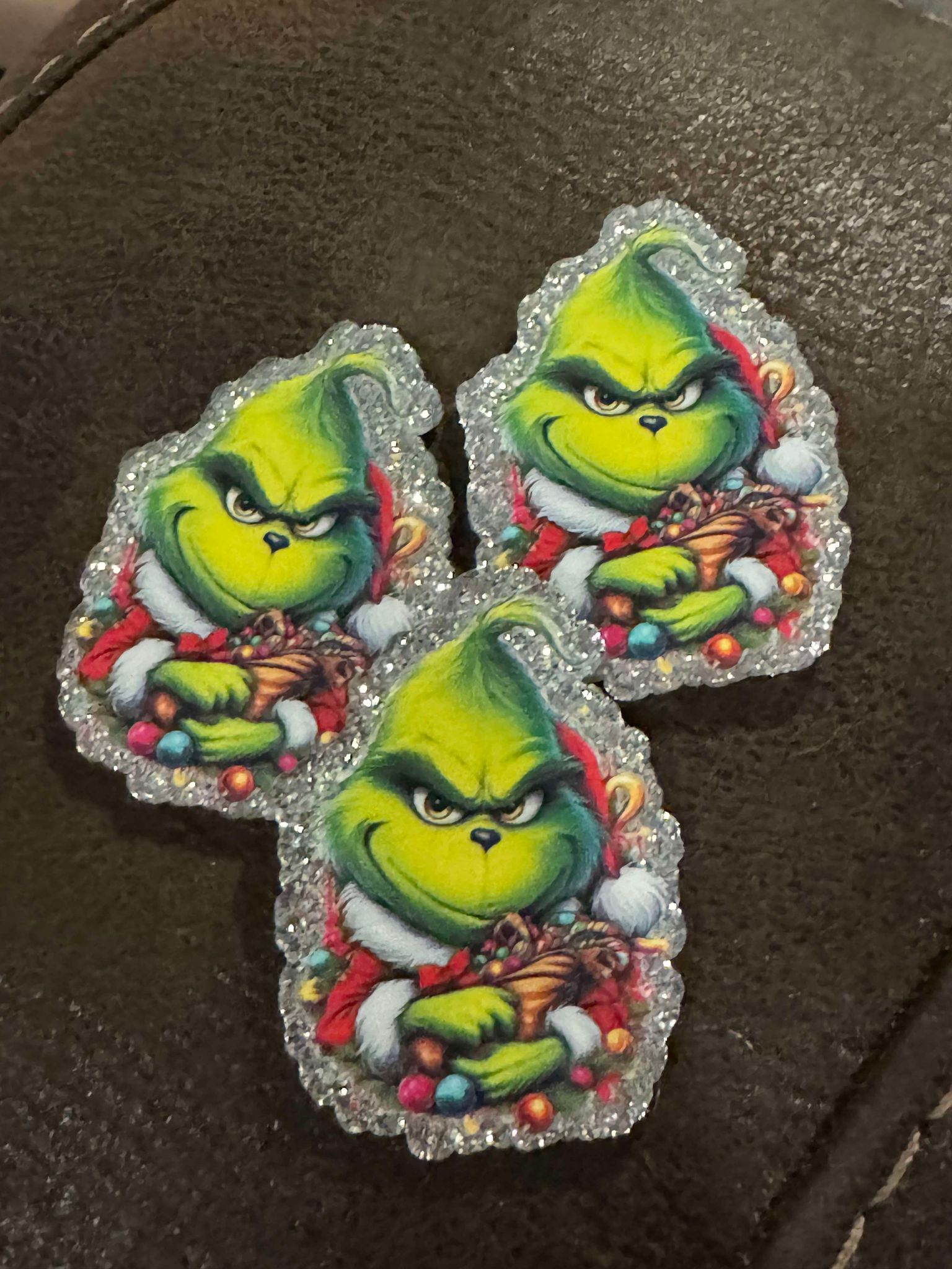Green man lights, acrylic piece, for badges, pens, earrings etc