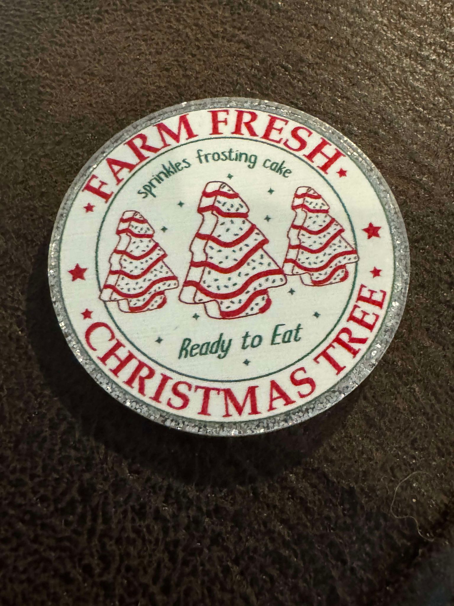 Christmas tree farm, acrylic piece, for badges, pens, earrings etc