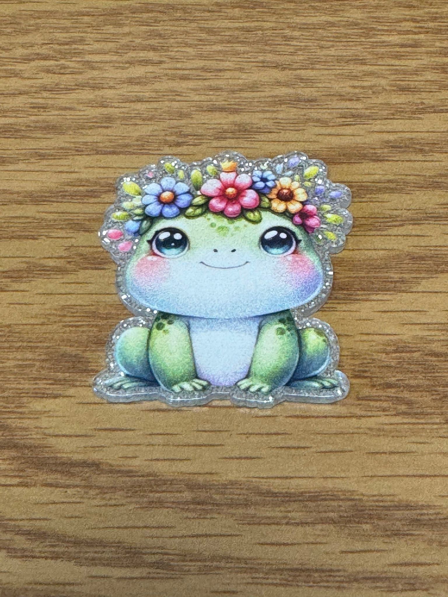 Frog, acrylic piece, for badges, pens, earrings etc