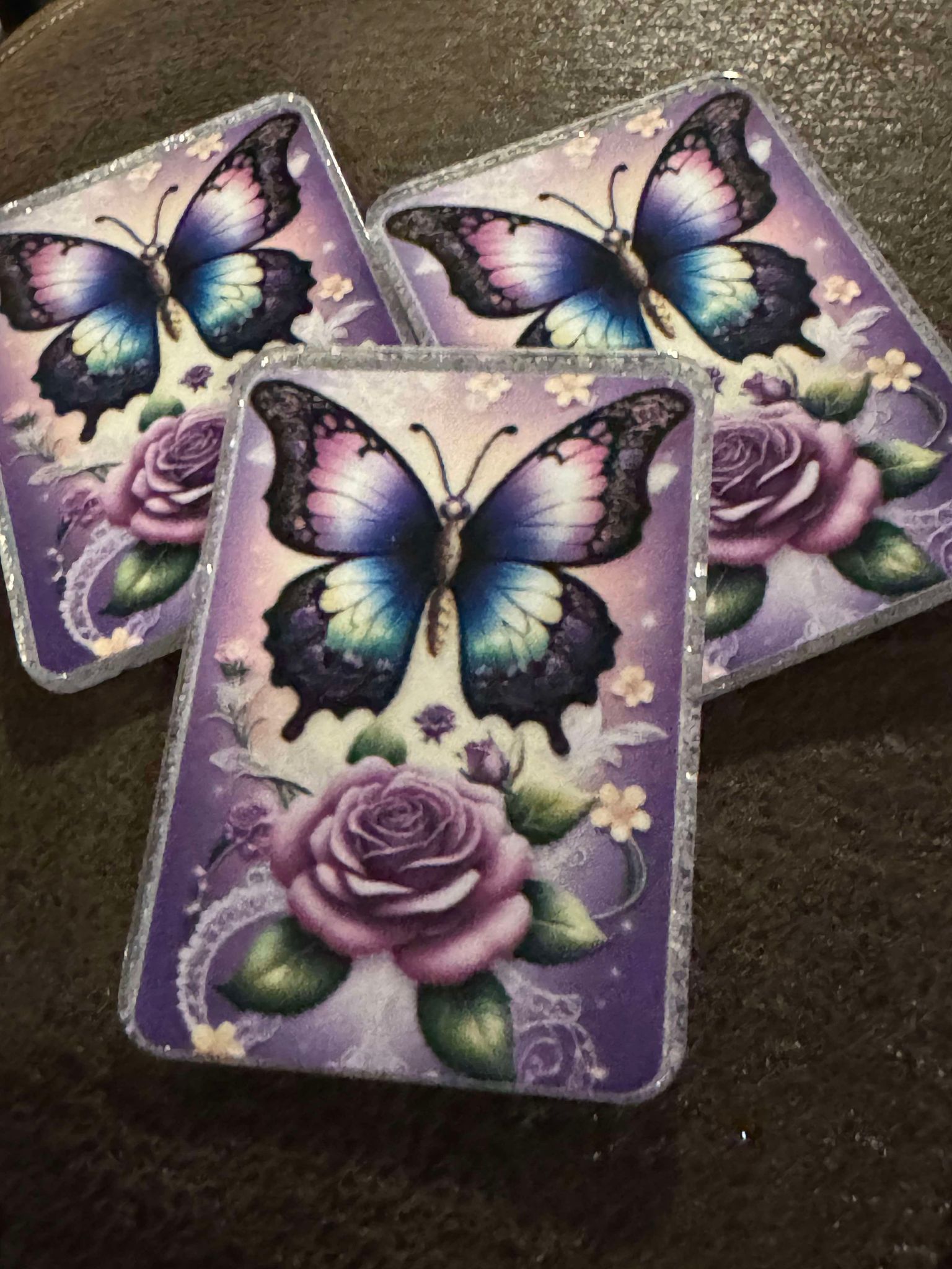 Purple butterfly, acrylic piece, for badges, pens, earrings etc