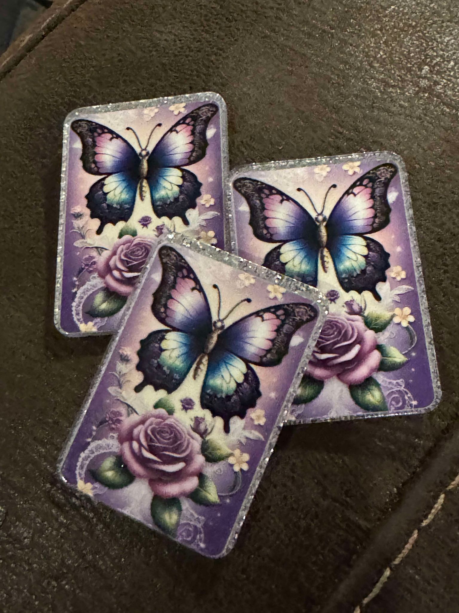 Purple butterfly, acrylic piece, for badges, pens, earrings etc