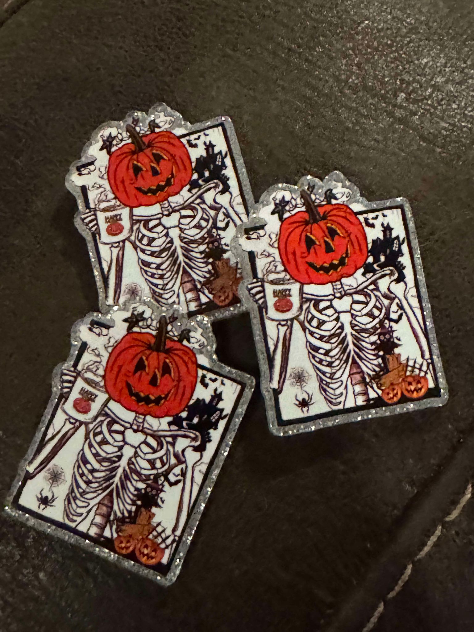 X-ray pumpkins, acrylic piece, for badges, pens, earrings etc