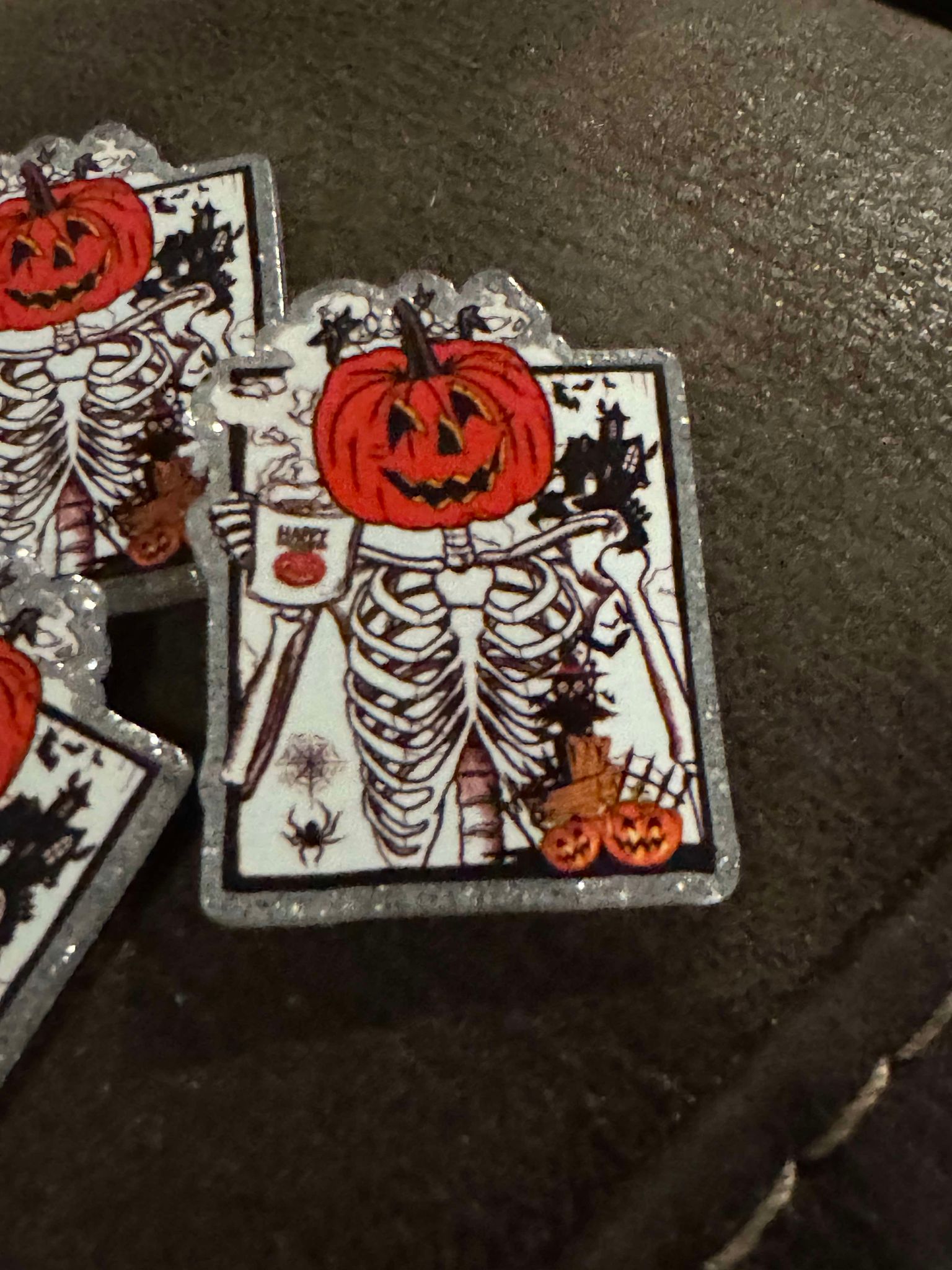 X-ray pumpkins, acrylic piece, for badges, pens, earrings etc