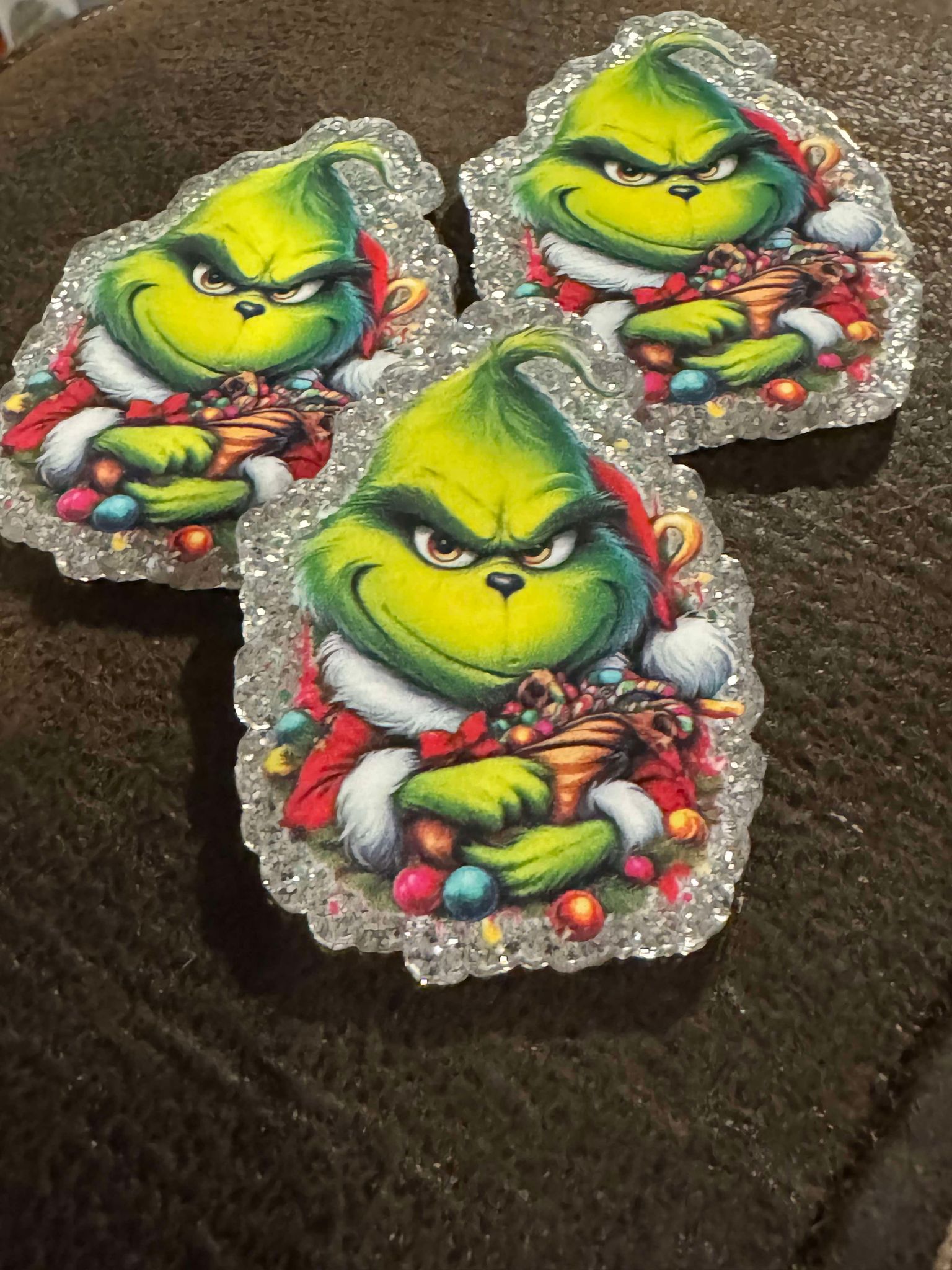 Green man lights, acrylic piece, for badges, pens, earrings etc