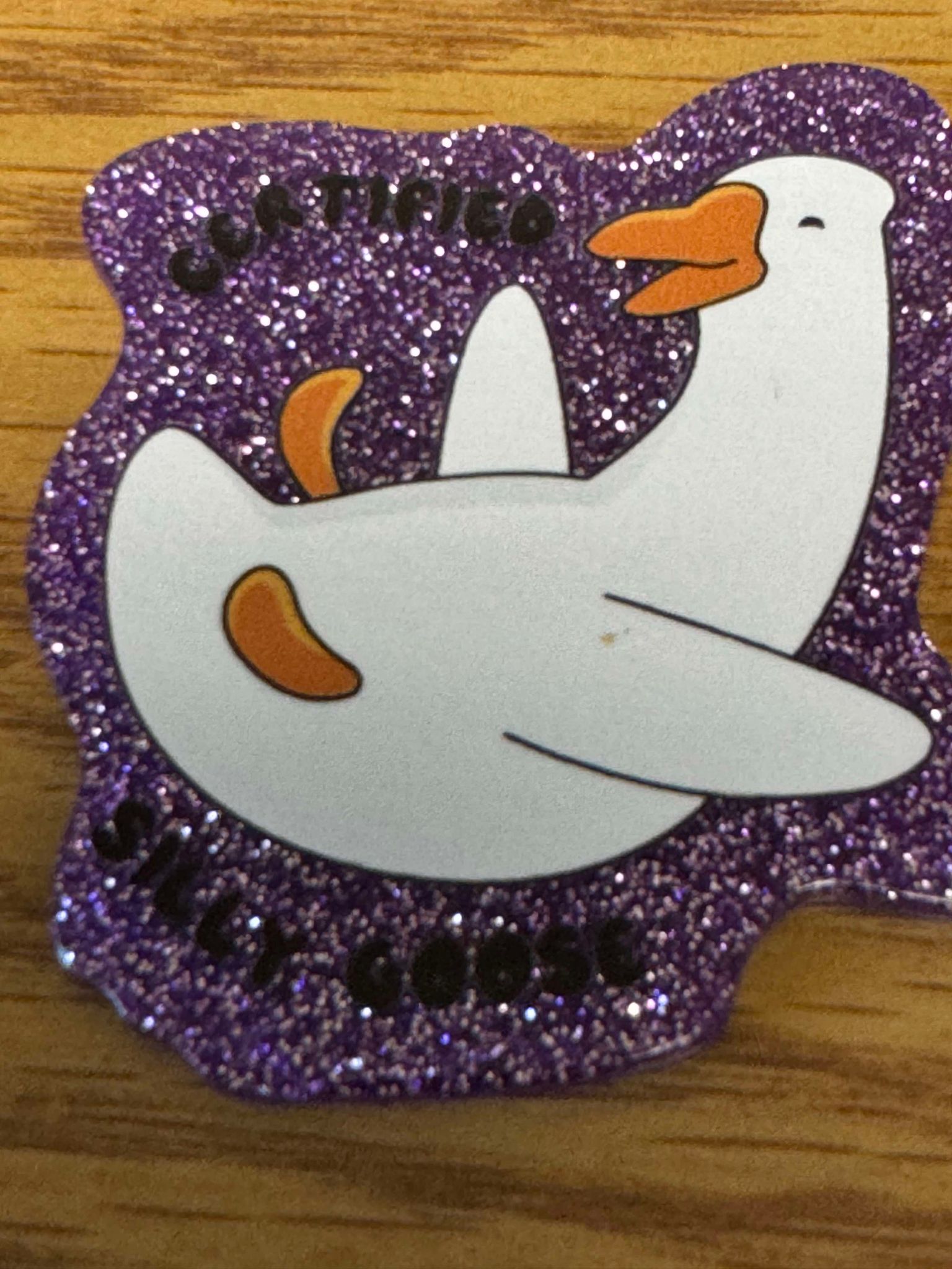 Silly goose, acrylic piece, for badges, pens, earrings etc