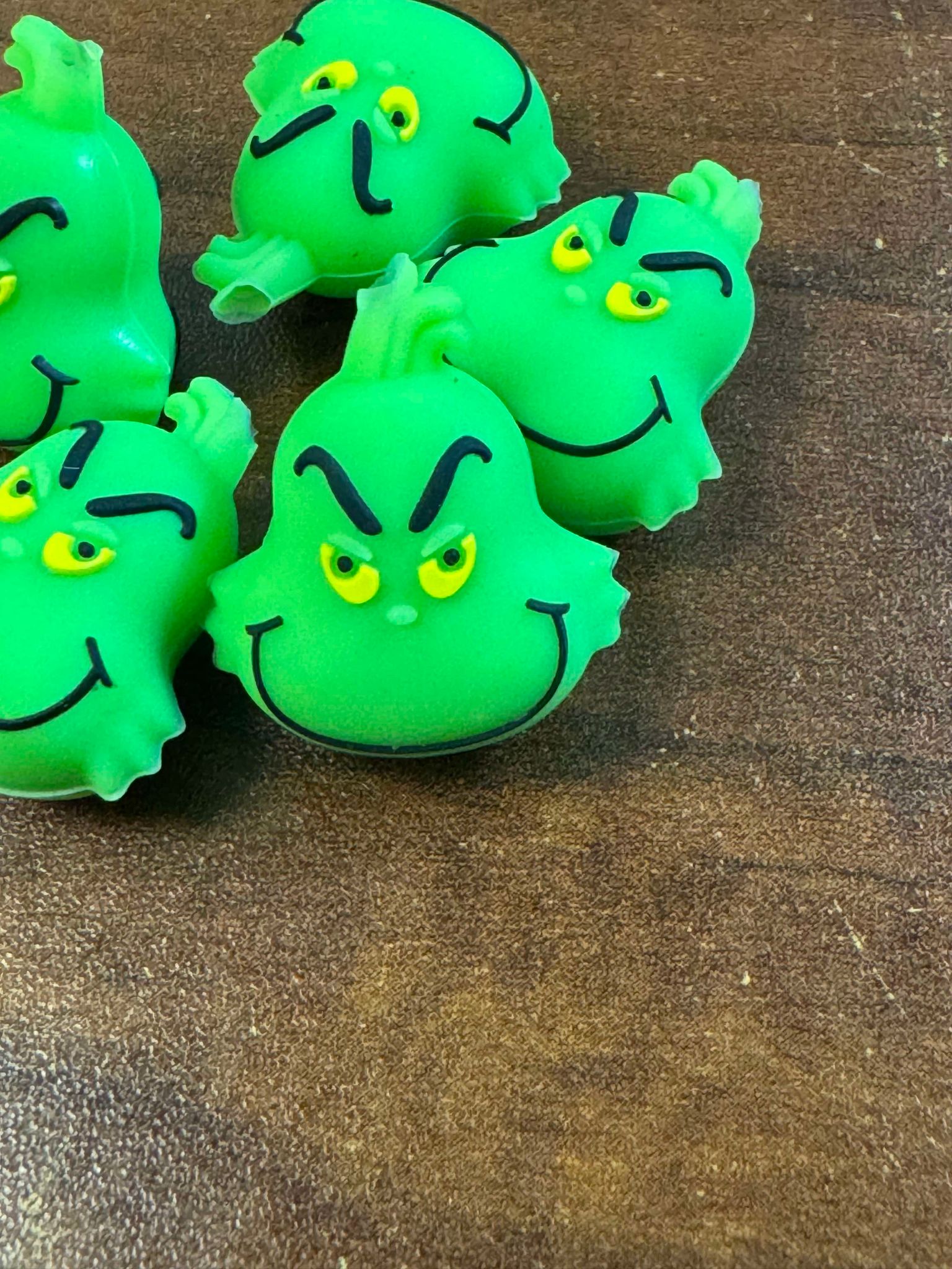 3D green christmas silicone focal for beadable items