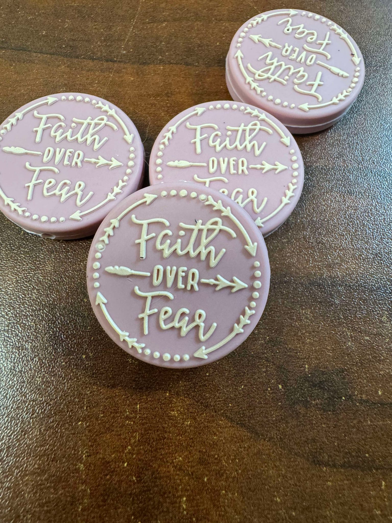 Faith over fear, multiple colors, silicone focal for beadable items