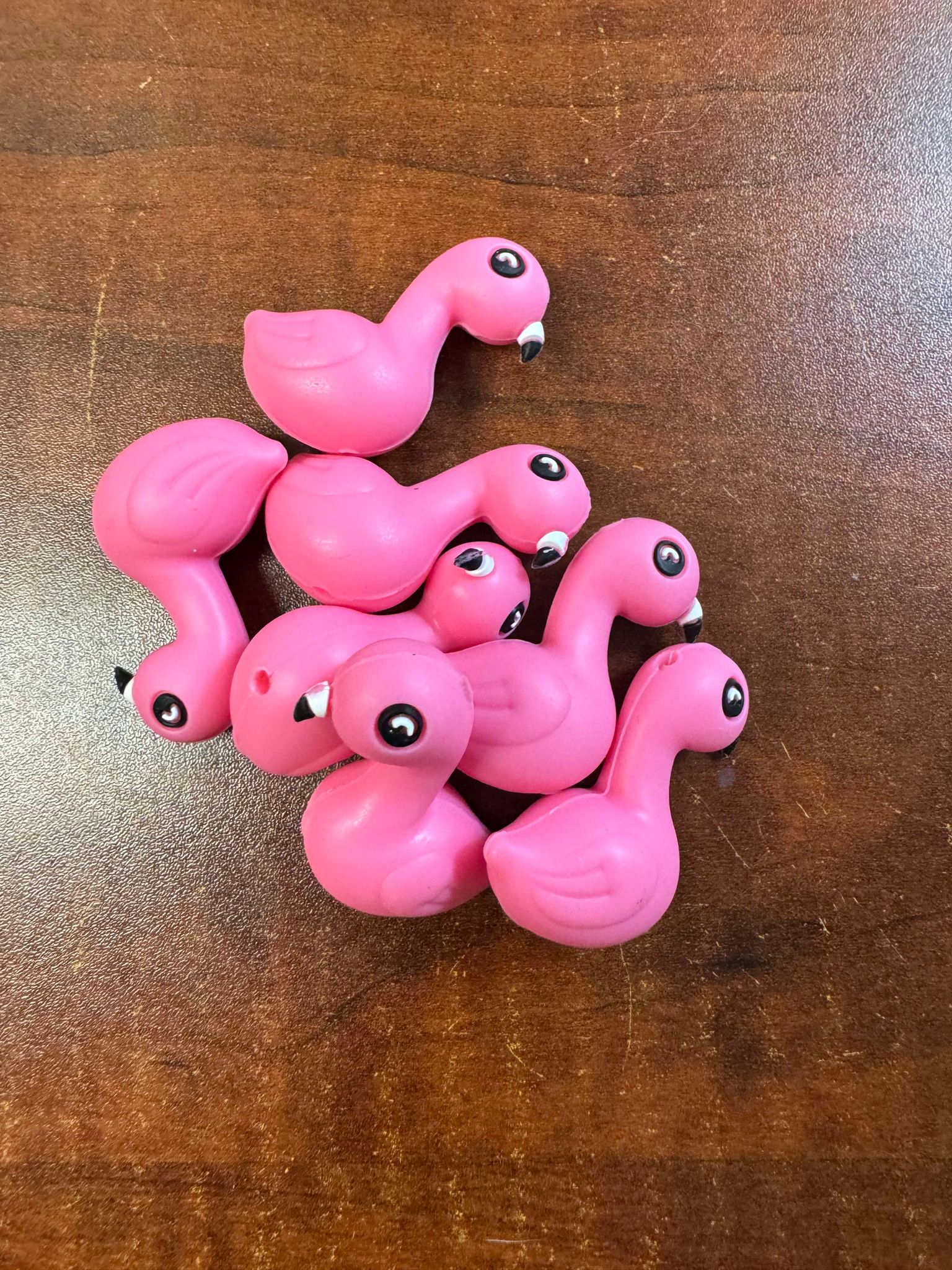 3D flamingo white beak silicone focal for beadable items