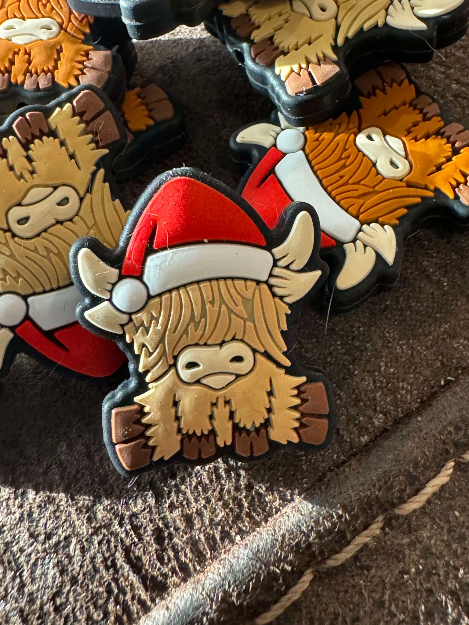 Christmas highland cow silicone focal for beadable items