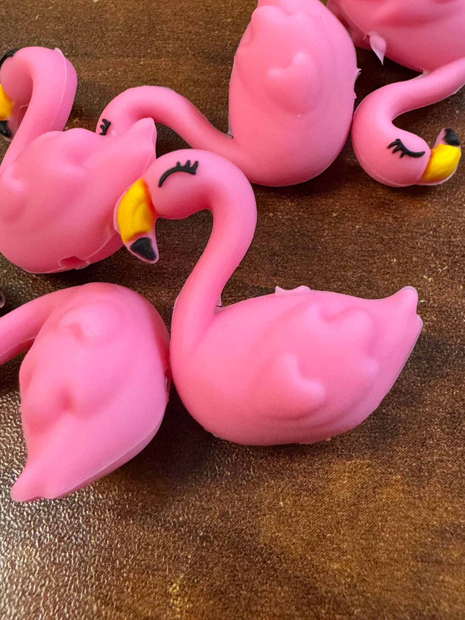 3D Flamingo yellow beak silicone focal for beadable items