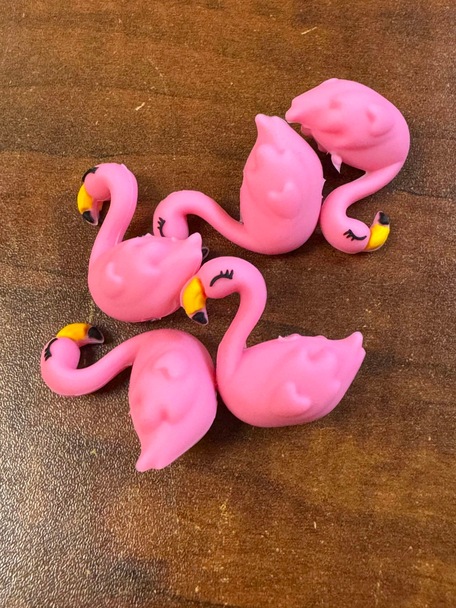 3D Flamingo yellow beak silicone focal for beadable items