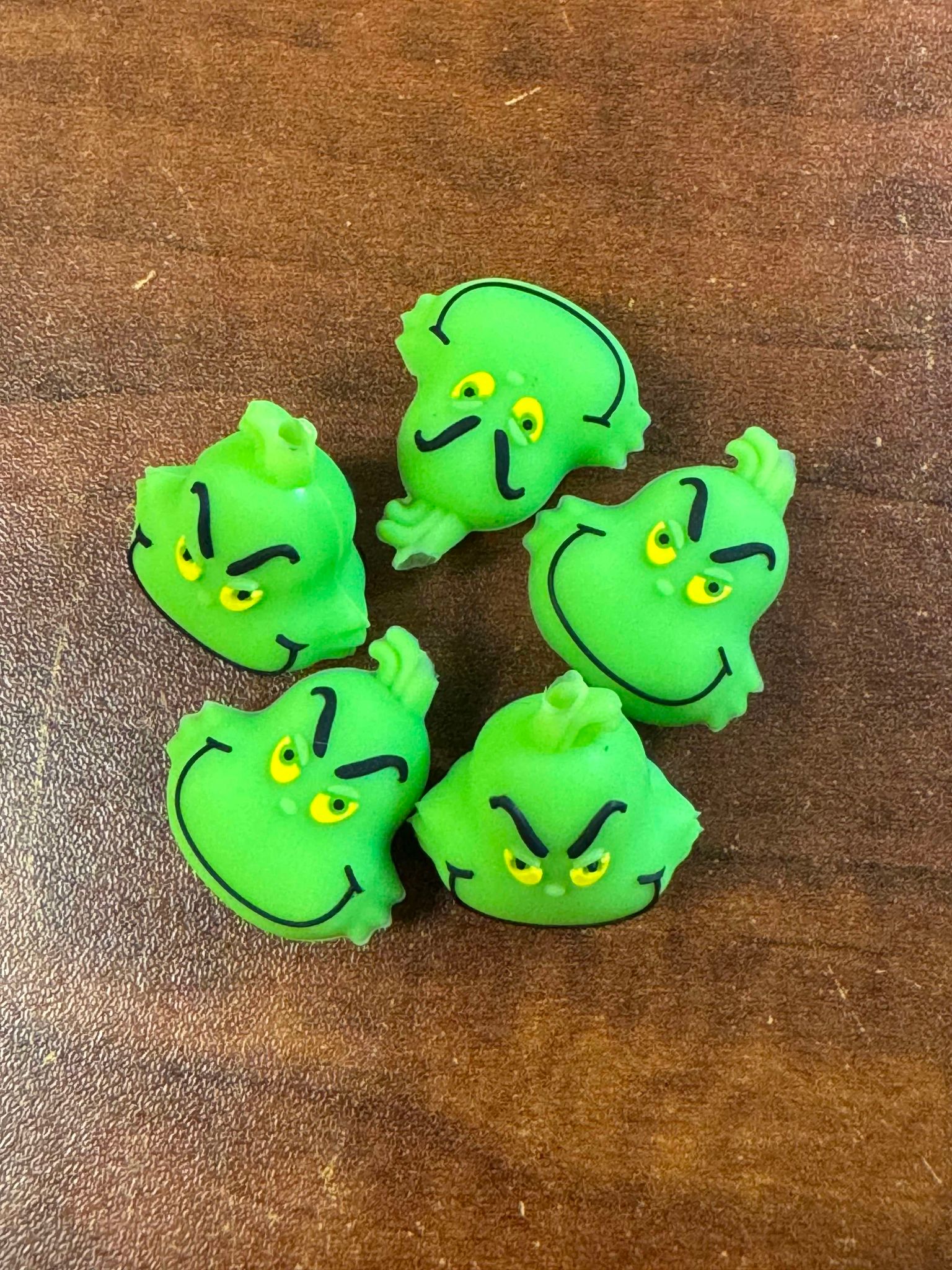 3D green christmas silicone focal for beadable items