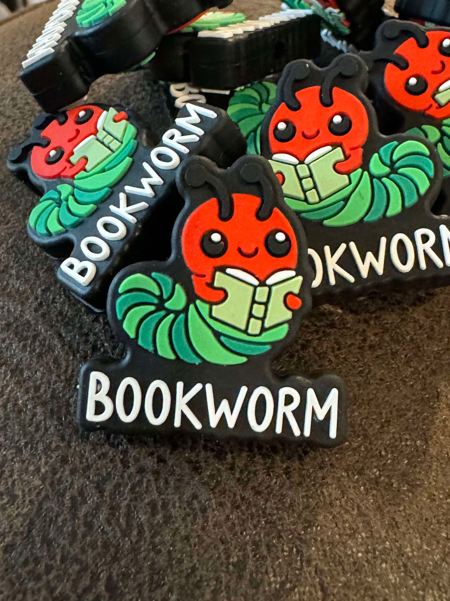 Bookworm silicone focal for beadable items