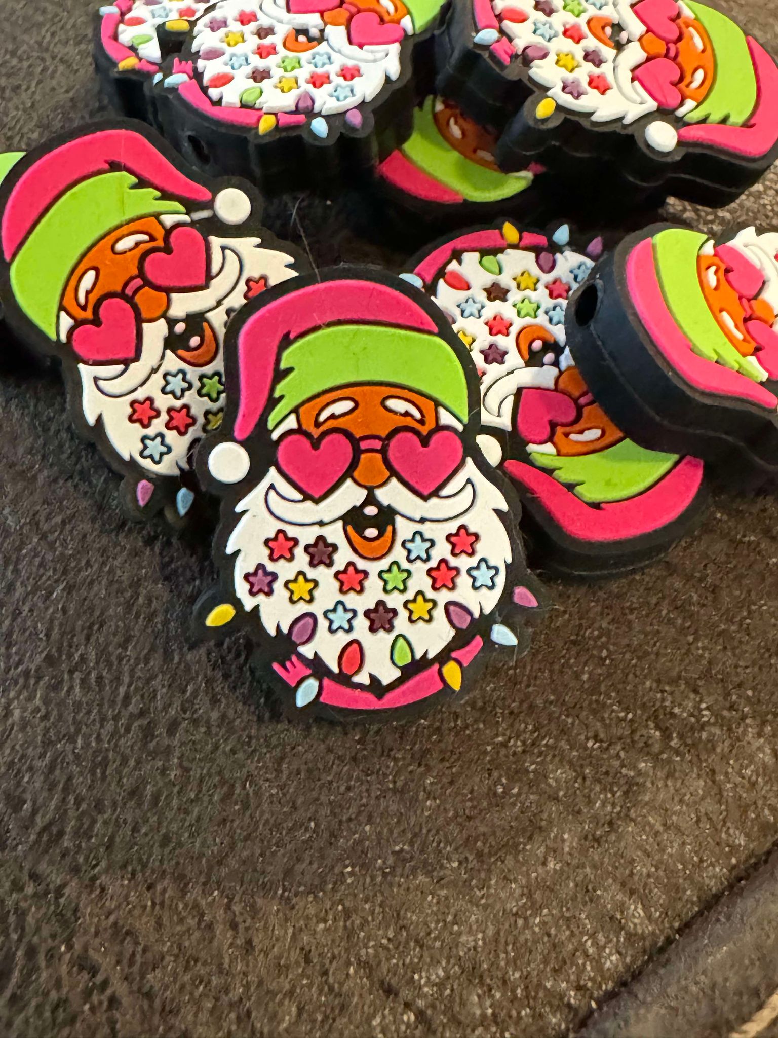 Santa sparkle beard silicone focal for beadable items