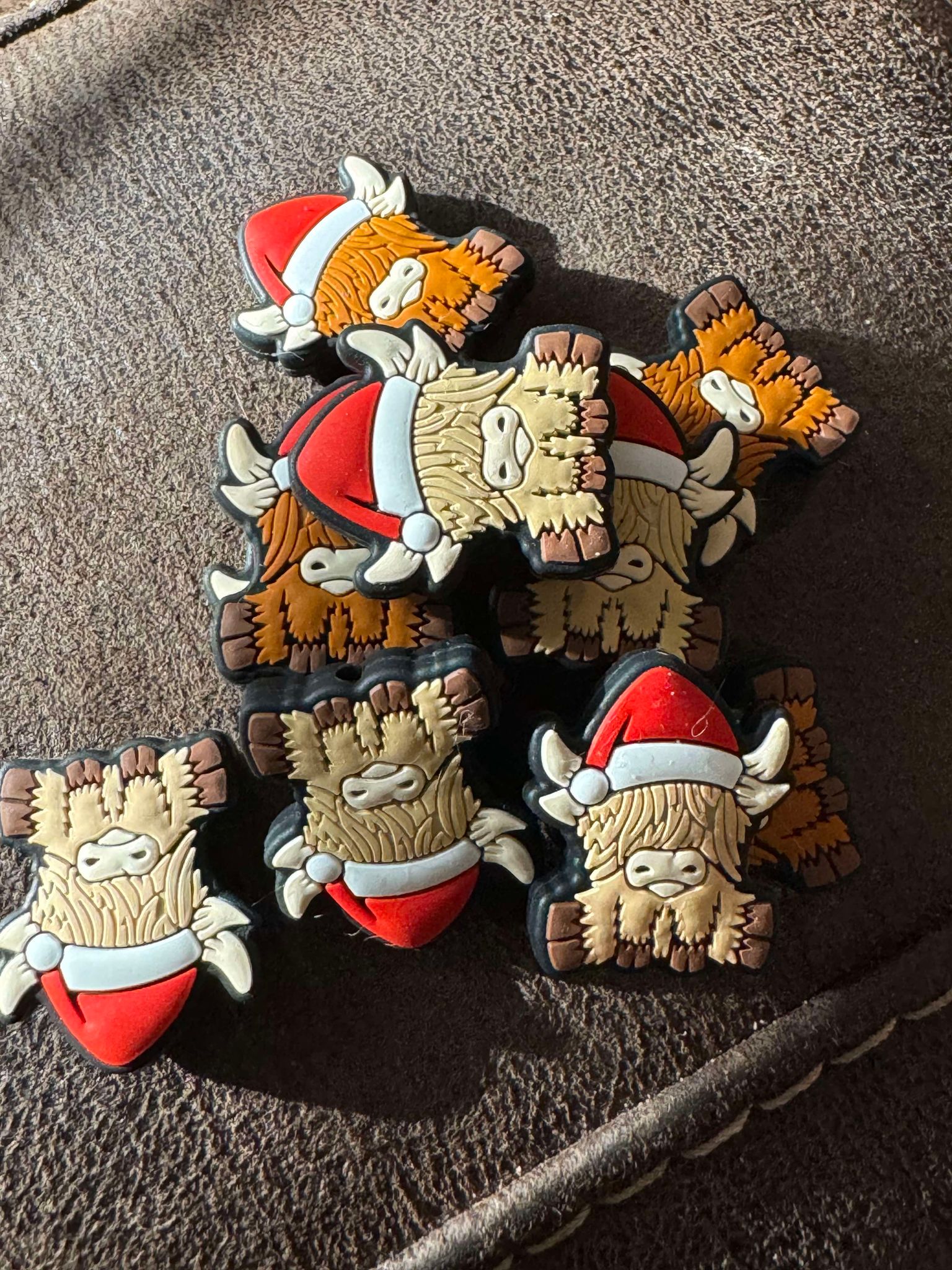 Christmas highland cow silicone focal for beadable items