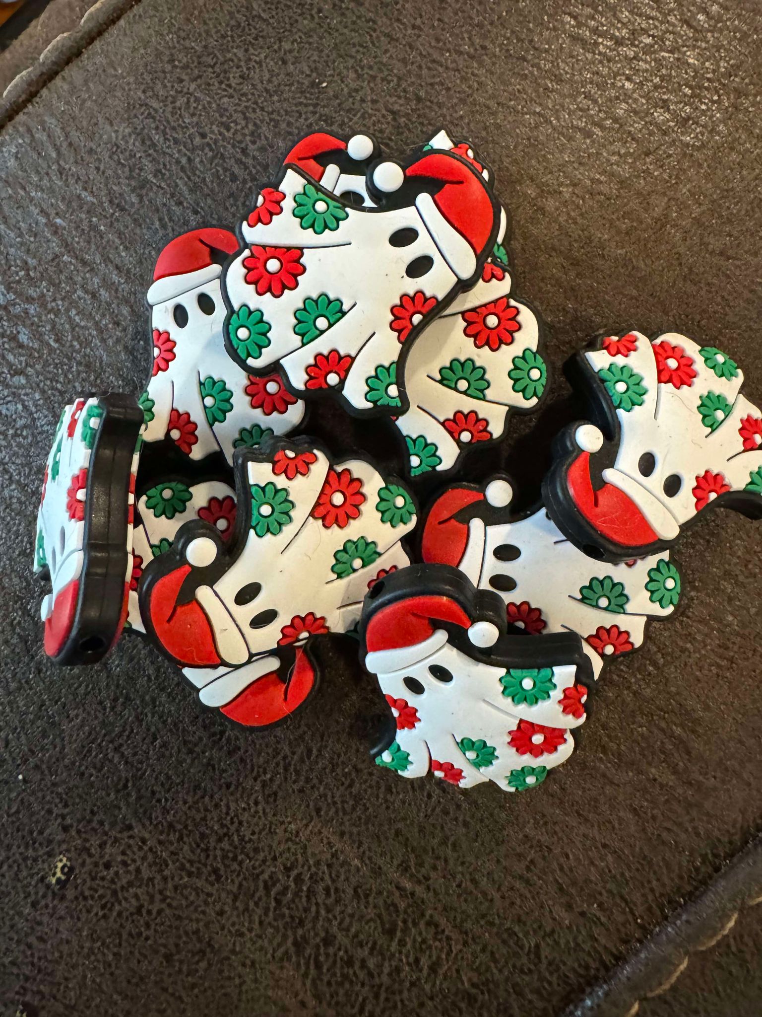 Christmas ghost silicone focal for beadable items