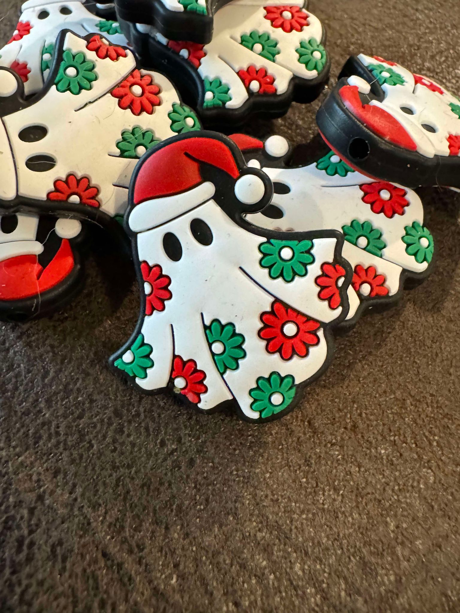 Christmas ghost silicone focal for beadable items