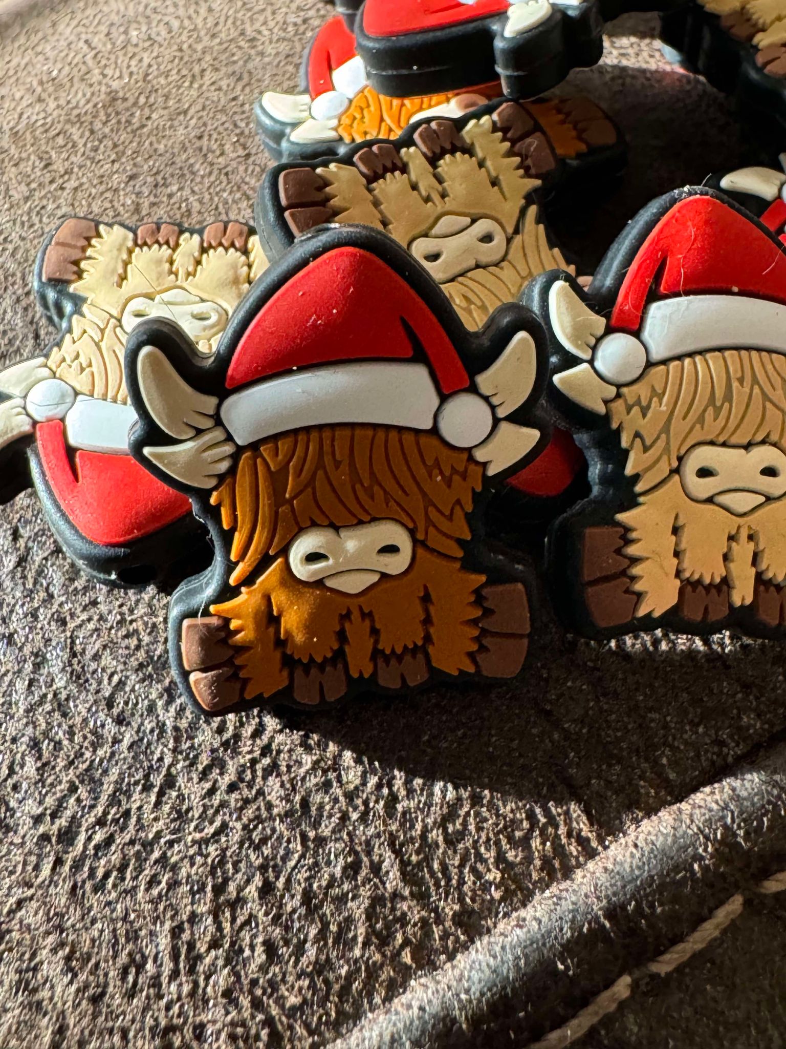 Christmas highland cow silicone focal for beadable items