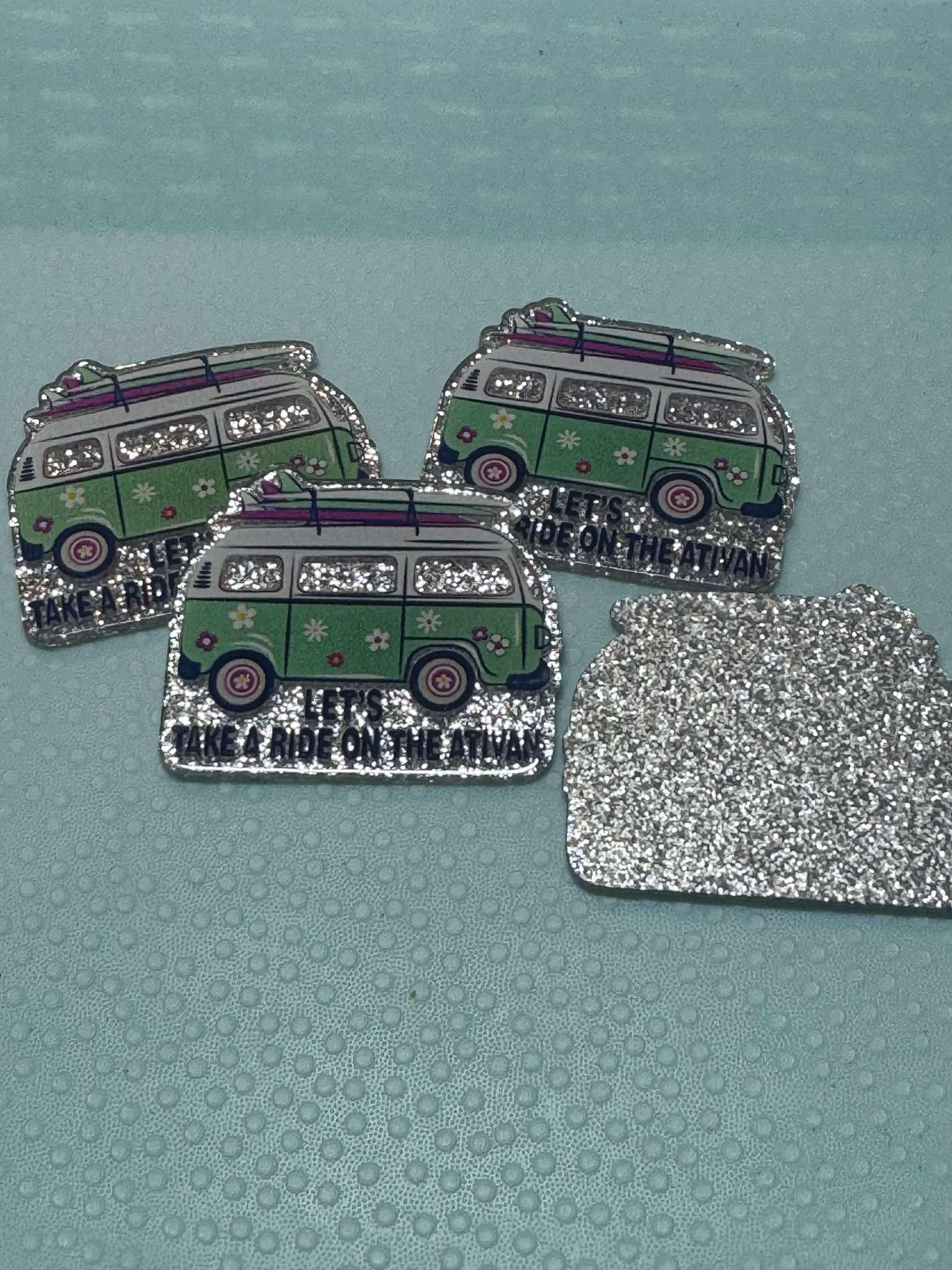 take a ride on the ativan acrylic piece, for badges, pens, earrings etc