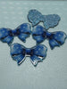 Blue bow with snowflakes acrylic piece, for badges, pens, earrings etc