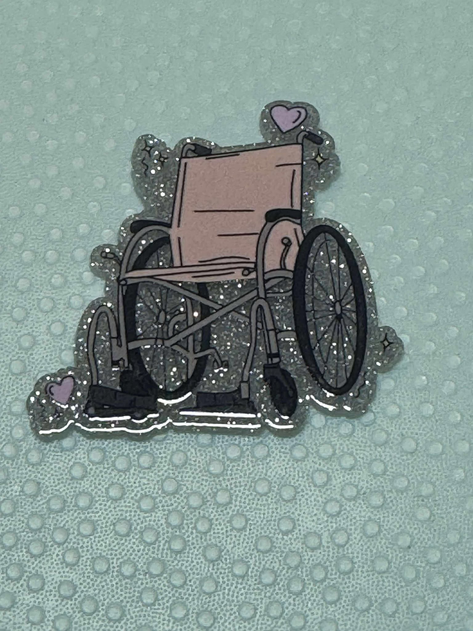 wheelchair acrylic piece, for badges, pens, earrings etc