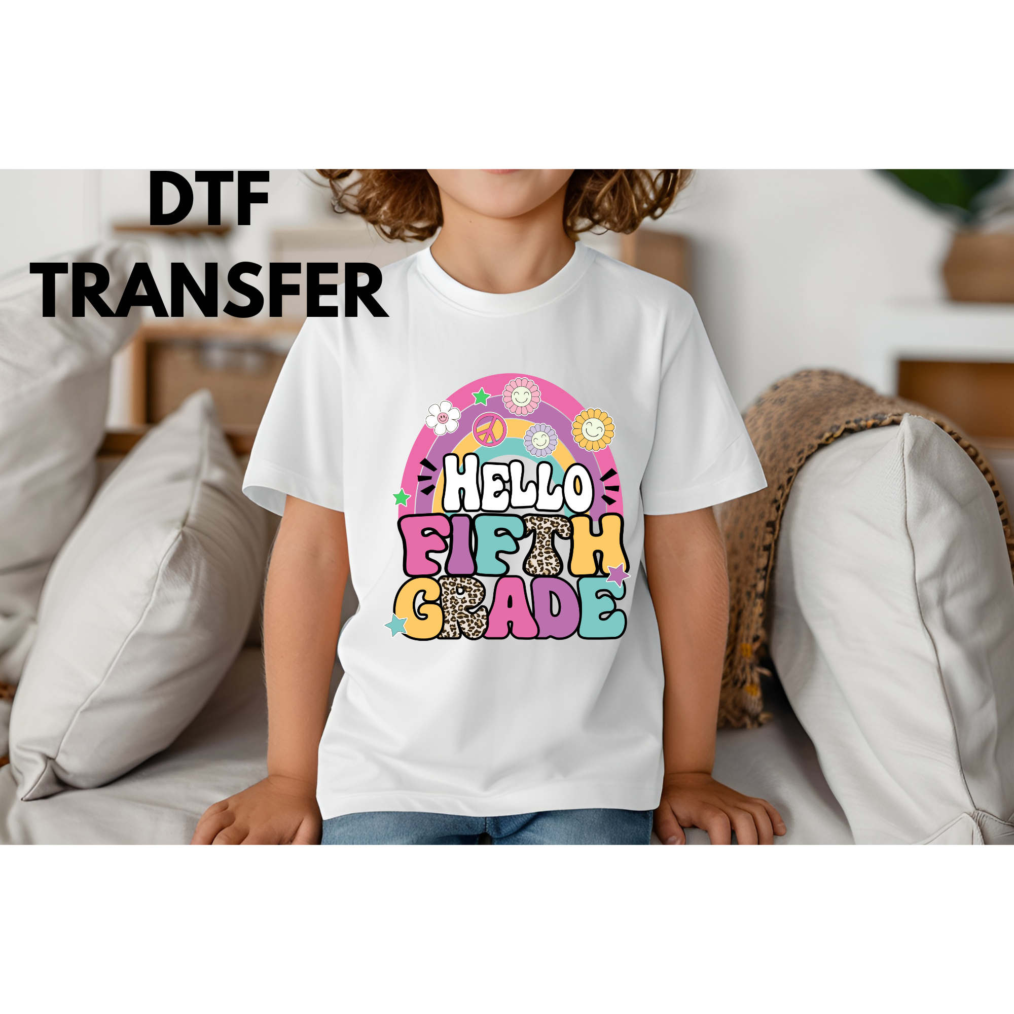 Rainbow back to school, varied grades, DTF for shirts, clothing etc