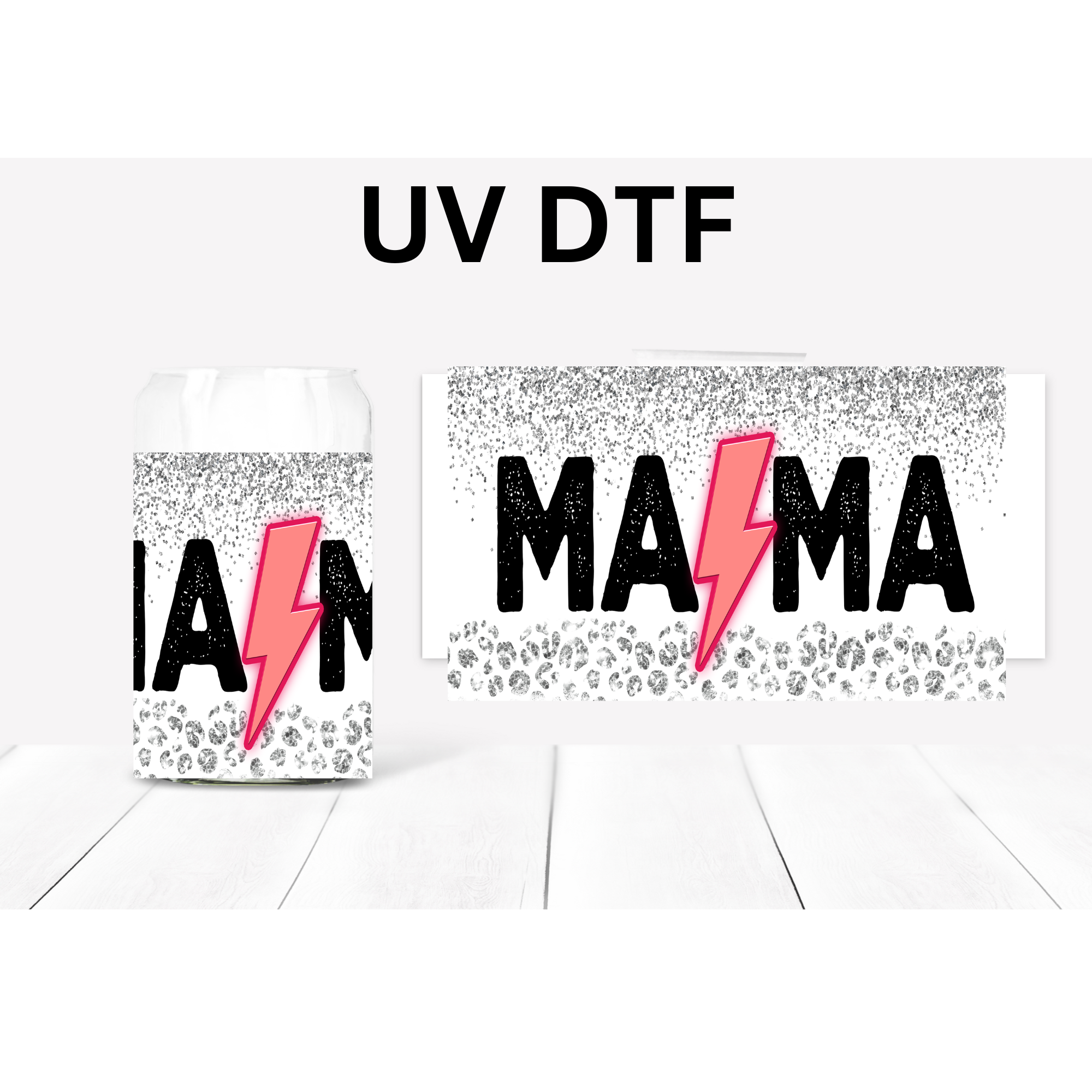 Rockin' Mama UV DTF transfer, 16 oz libbey size